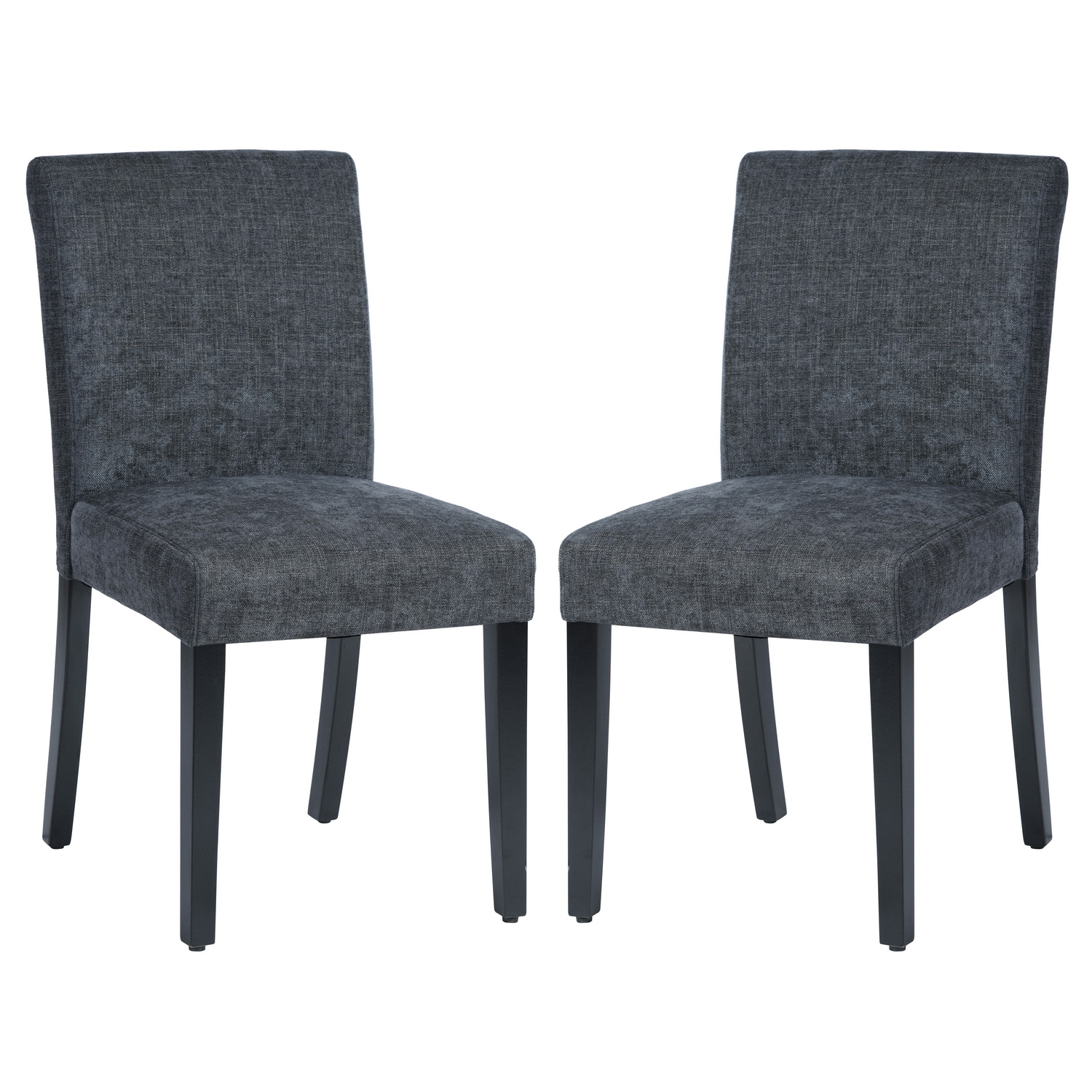 Upholstered Dining Chairs Set of 2 Modern Dining Chairs with Solid Wood Legs, Dark Blue