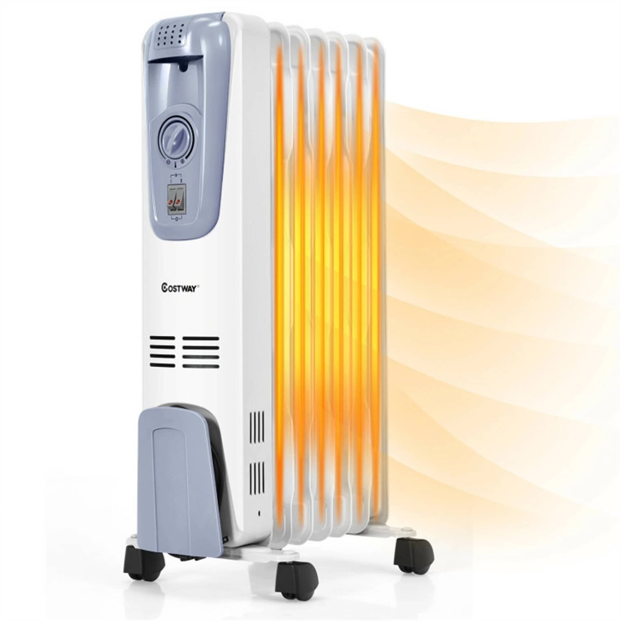 CASAINC 1500W Electric Space Heater Oil Filled Radiator Heater with Foldable Rack