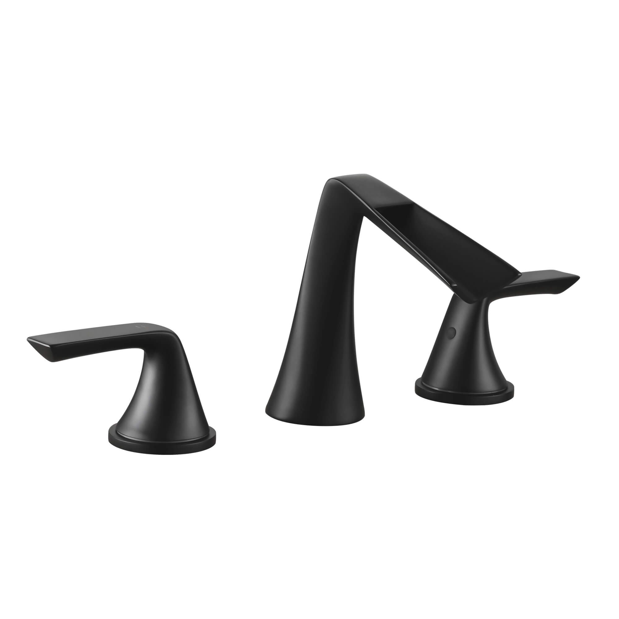 Casainc Matte Black 5.35-in 2-Handle Widespread Watersense Labelled Bathroom Sink Faucet
