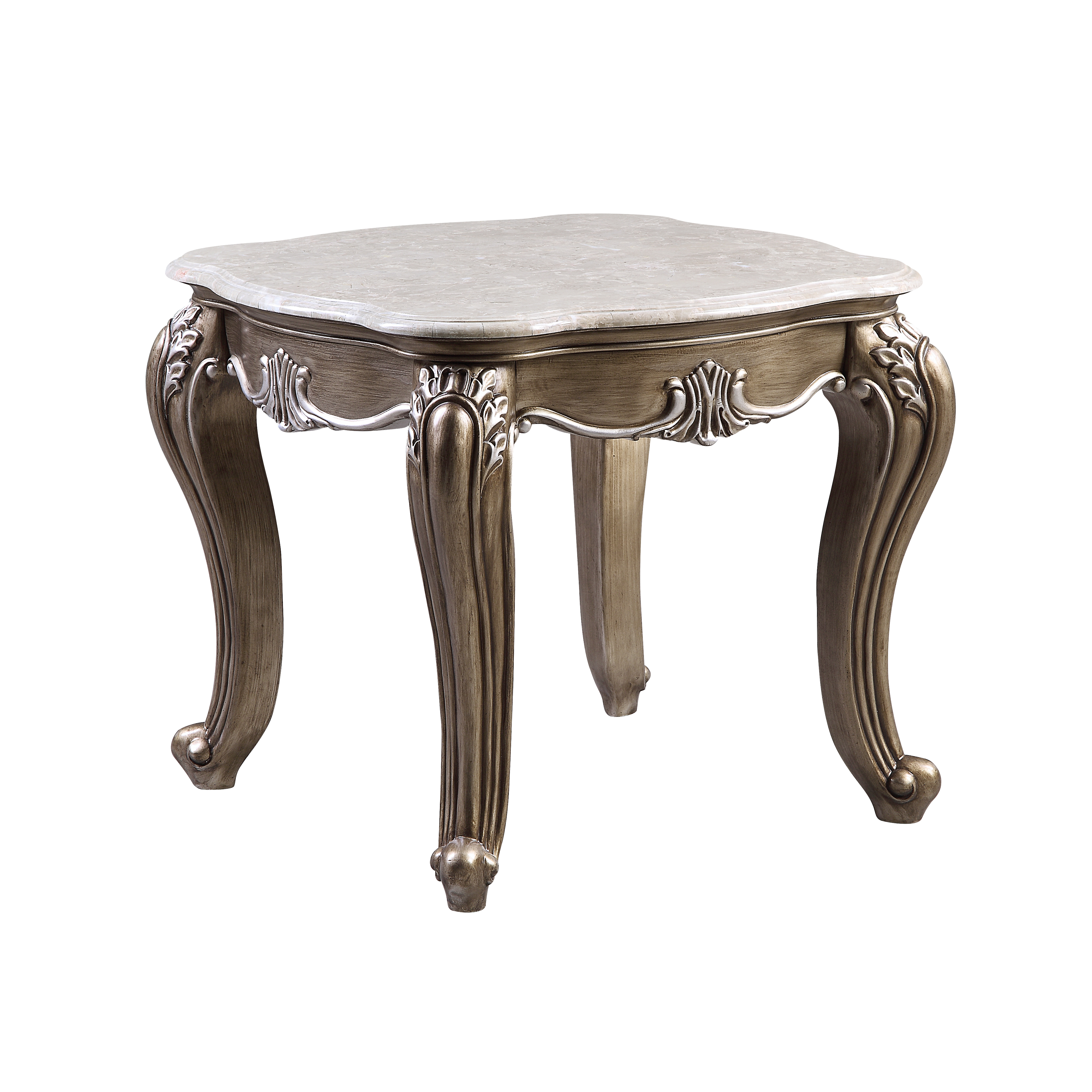ACME Elozzol End Table in Marble  Antique Bronze Finish-CASAINC
