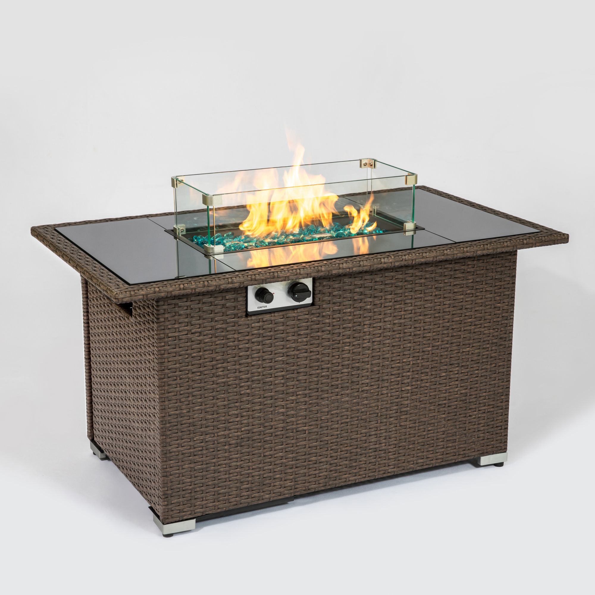 Outdoor 44 Fire Pit Table Rectangle 50, Fire Pit Table Lid