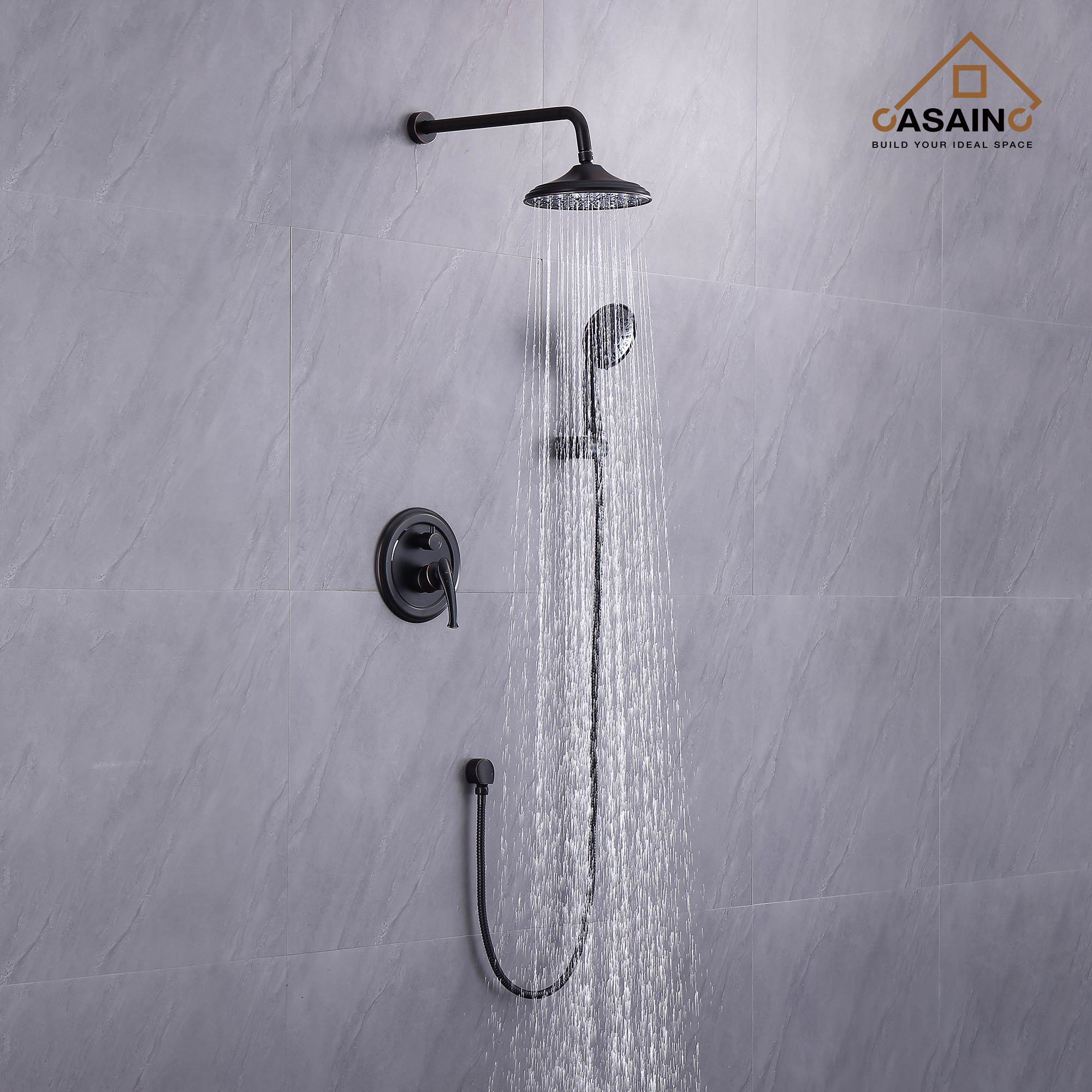 8.3inch Wall-mounted rain shower faucet with pressure balanced valve-CASAINC