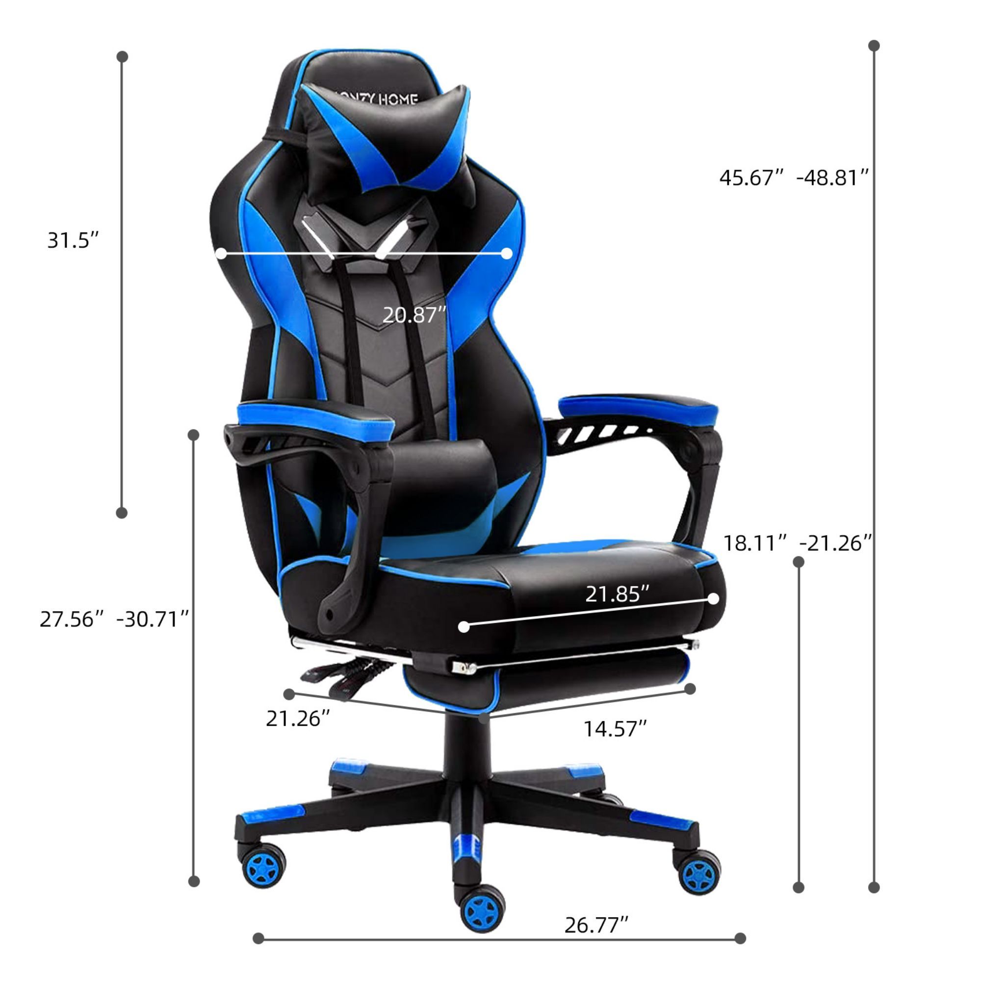Details about   Executive Office Chair Racing Gaming Computer Chair Swivel Recliner PU Leather 