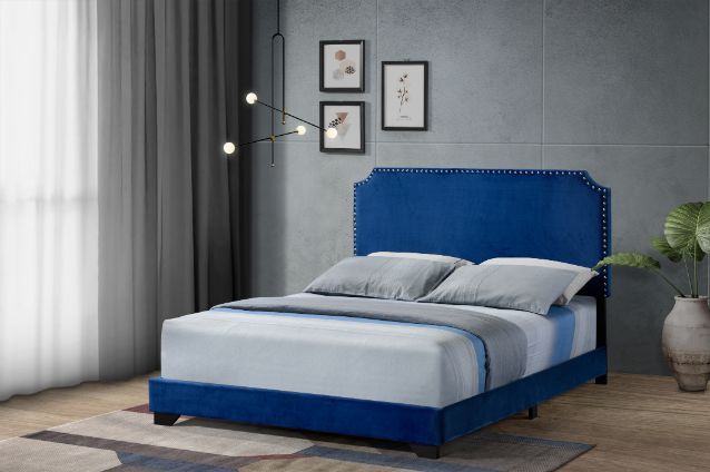 ACME Haemon Queen Bed - Blue Fabric-CASAINC