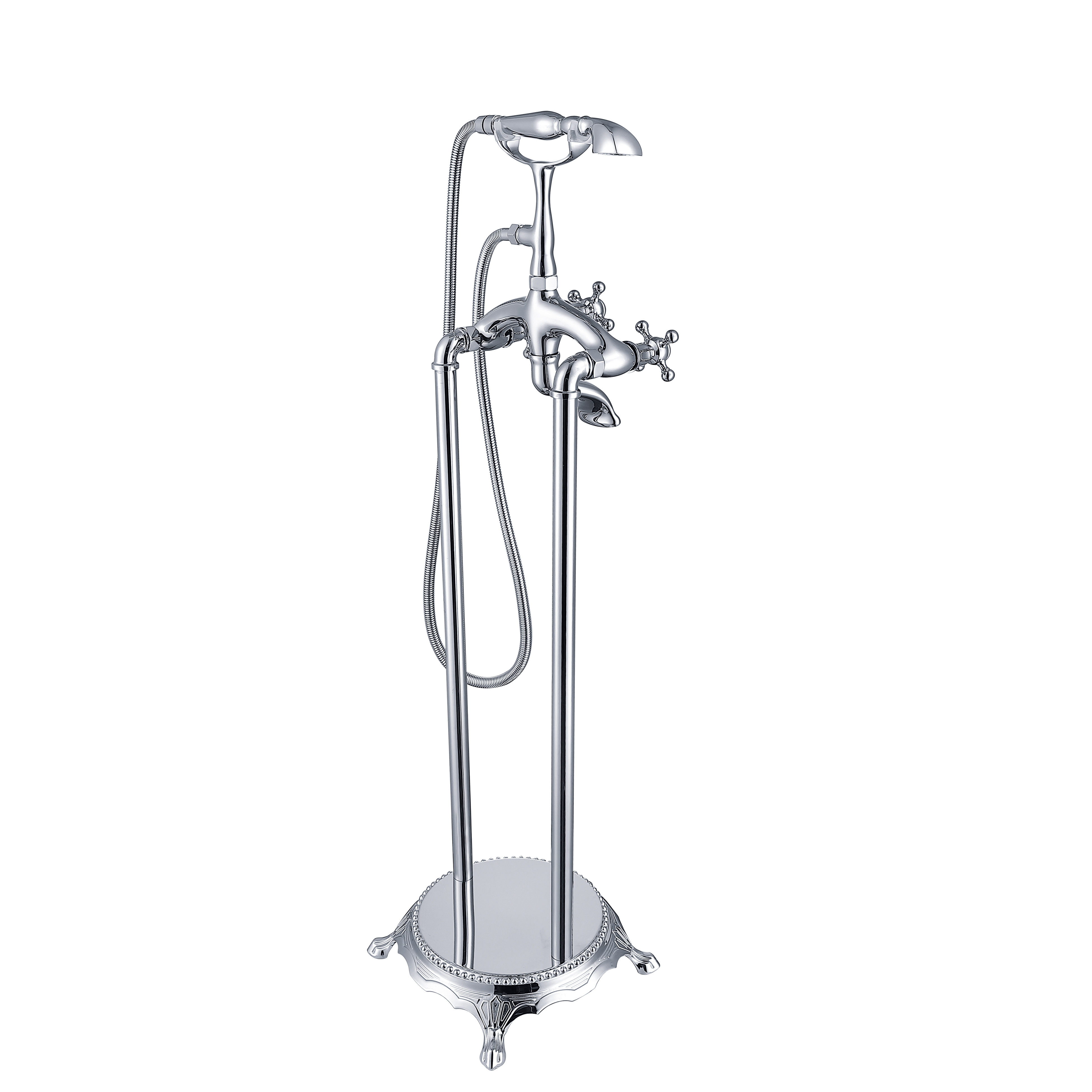 3-Handle Luxury Claw Foot Freestanding Tub Faucet-CASAINC