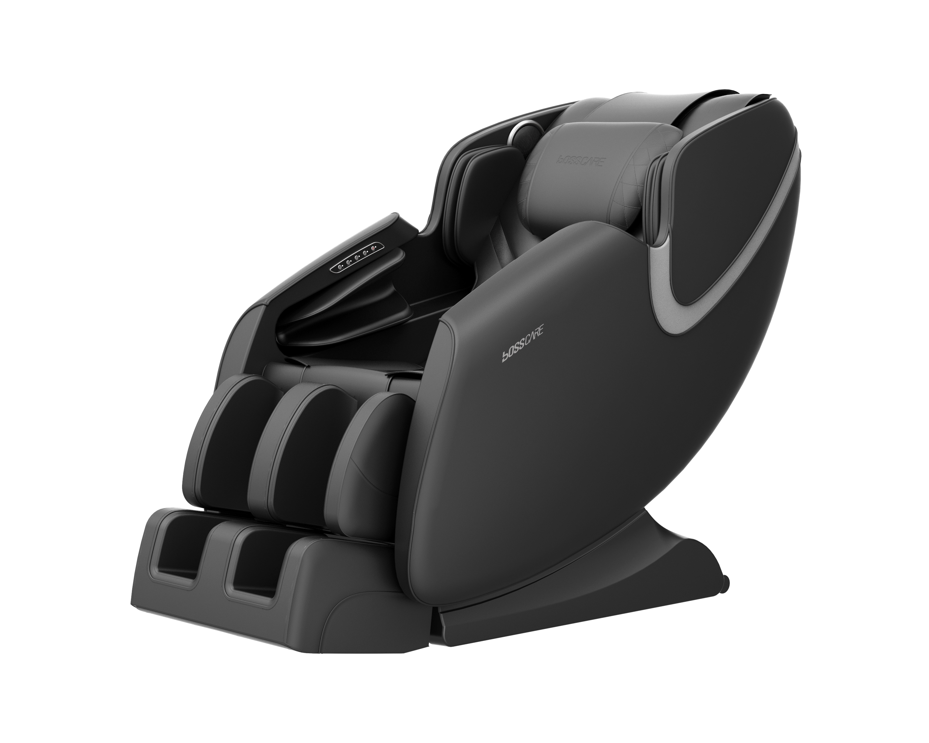 BOSSCARE Massage Chair Recliner with Zero Gravity Airbag Massage Bluetooth Speaker Foot Roller Black-CASAINC