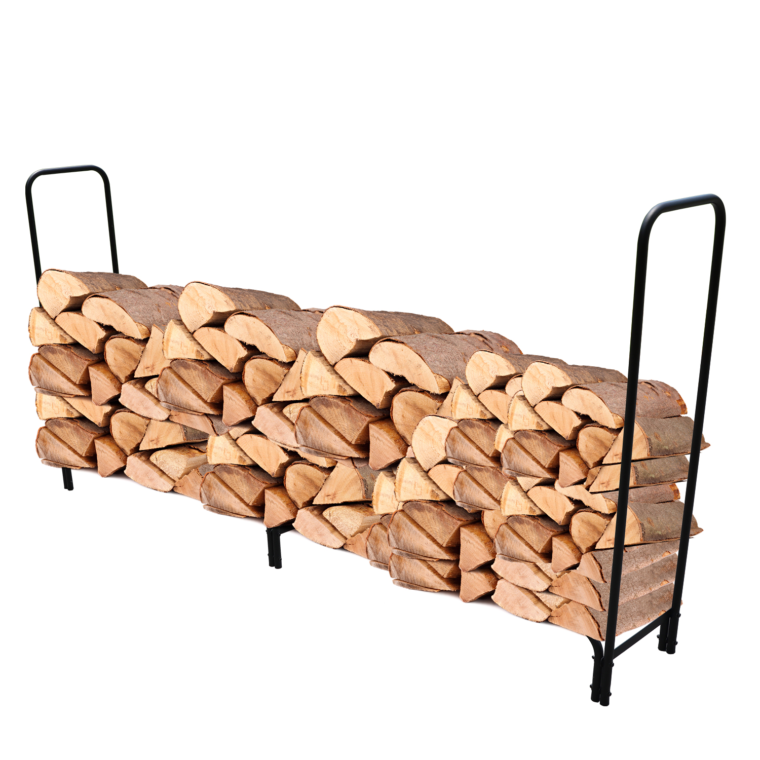 8ft Firewood Rack Heavy Duty Log Rack Indoor Outdoor Wood Rack for Firewood Metal Wood Stacker Wood Holder for Fireplace Patio Deck (8ft)-CASAINC