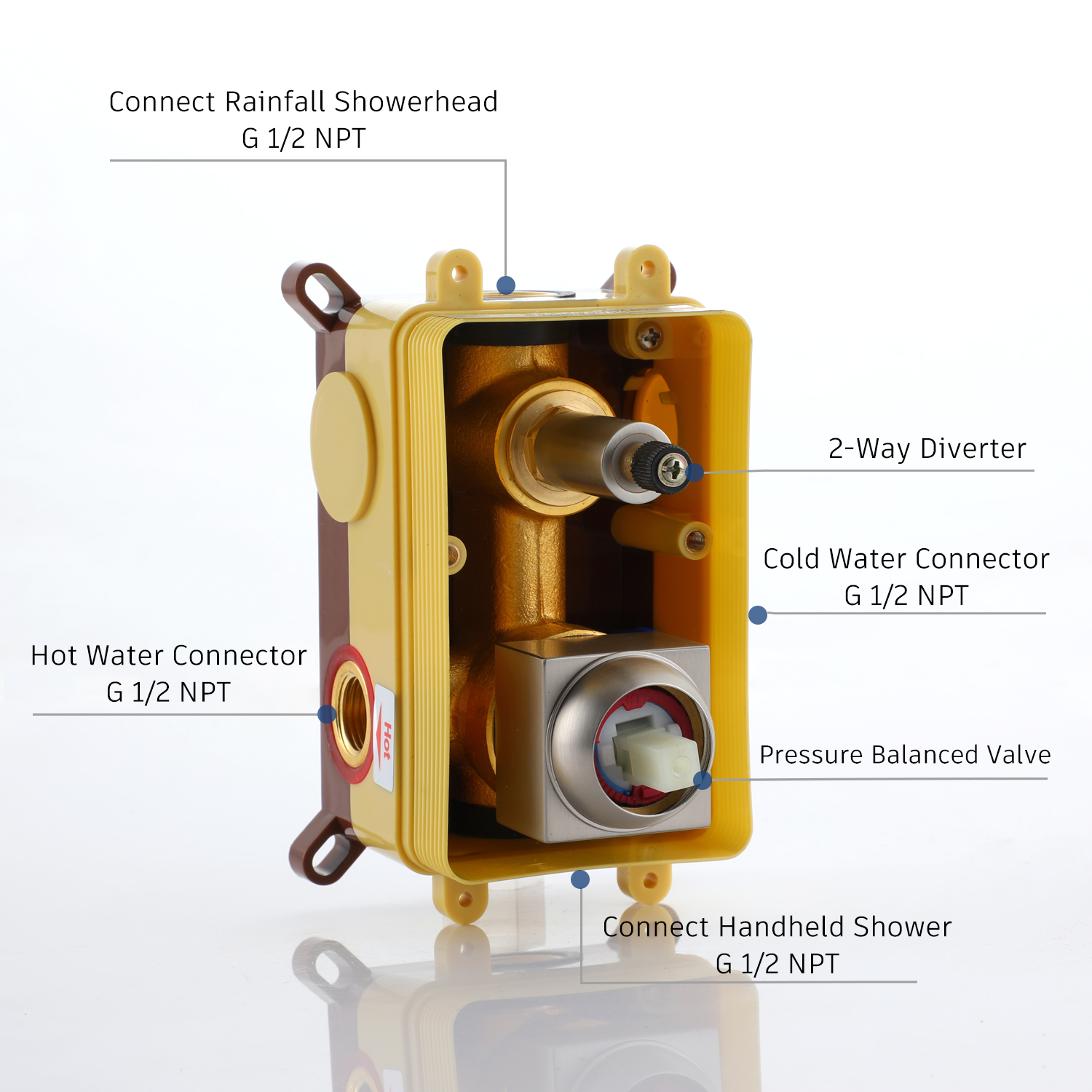 Casainc 2 Function 10" Ceiling Mount Dual Shower Heads Shower System In Black