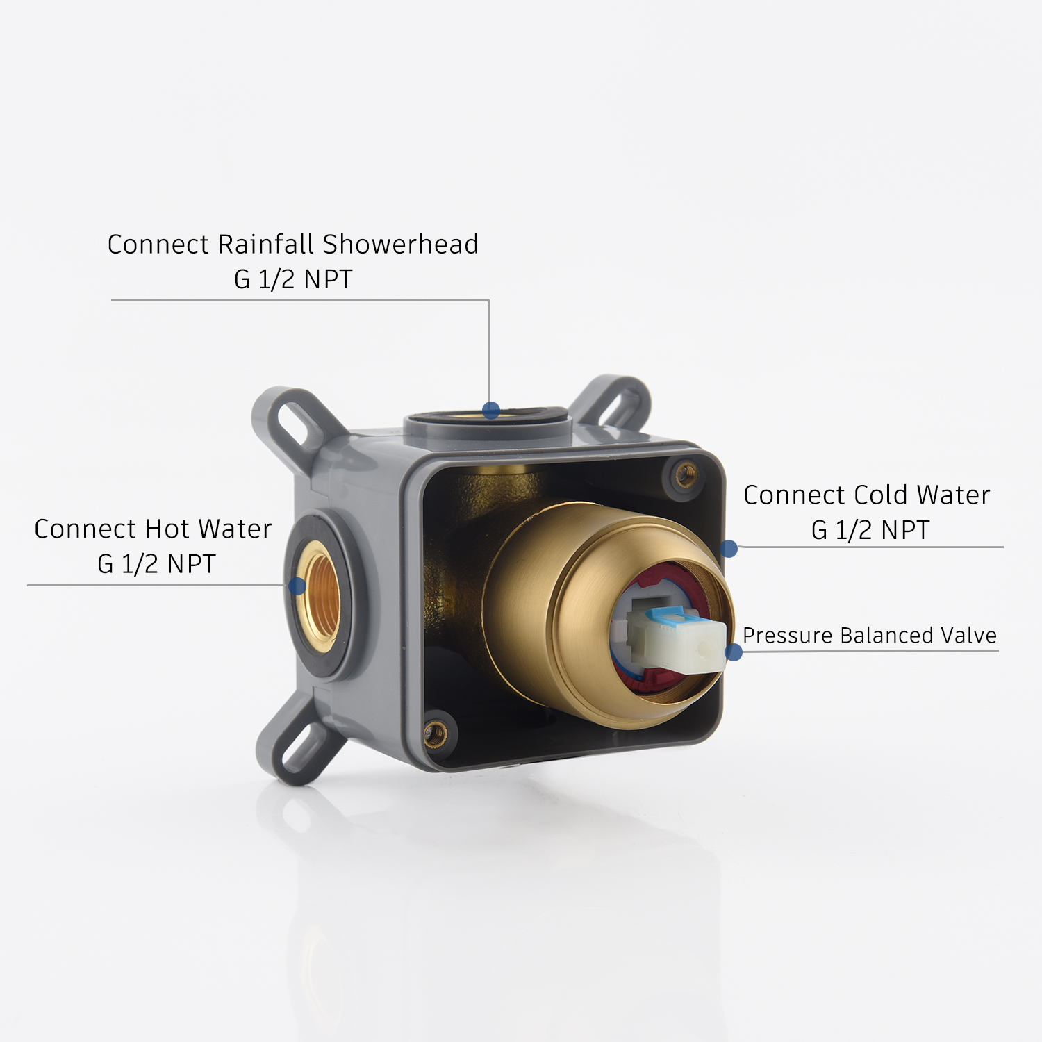 Casainc Round Single Functions Wall Mount Black Shower Faucet