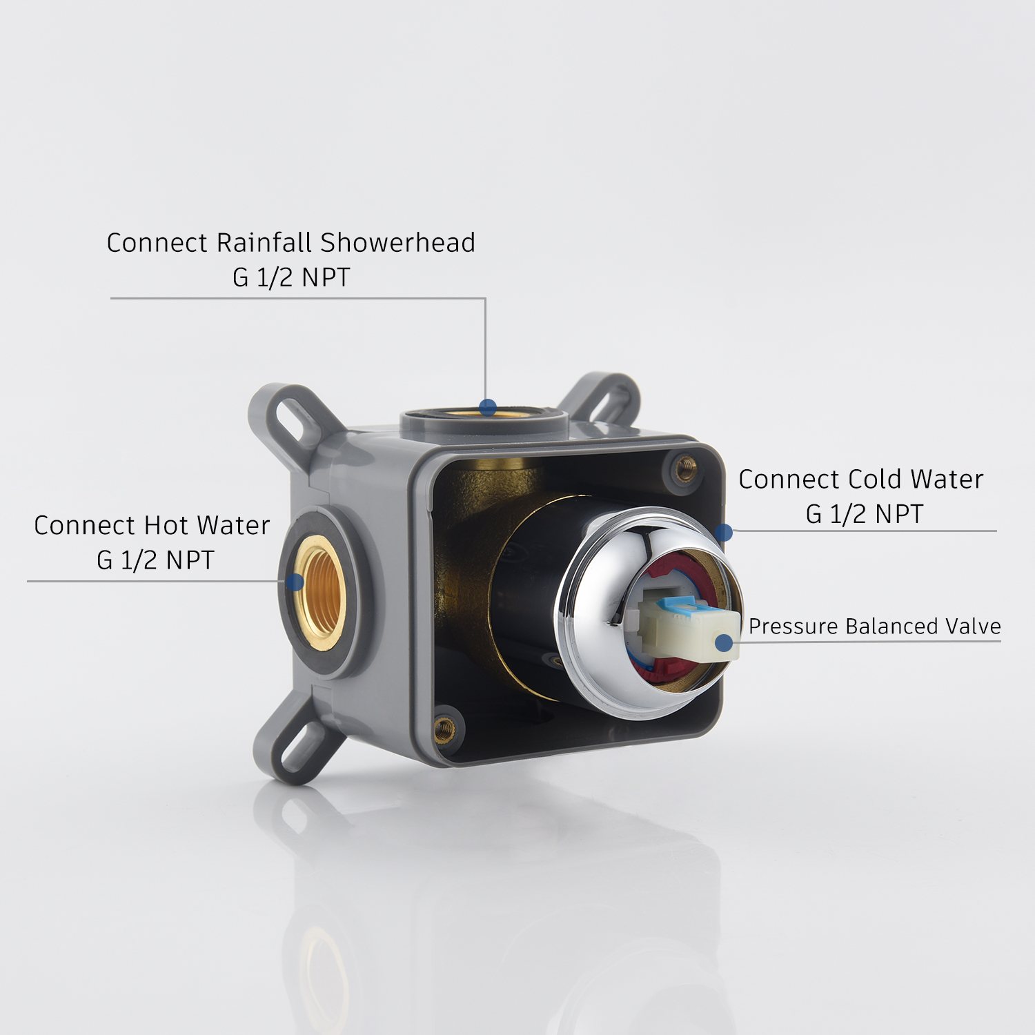 Casainc Round Single Functions Wall Mount Black Shower Faucet