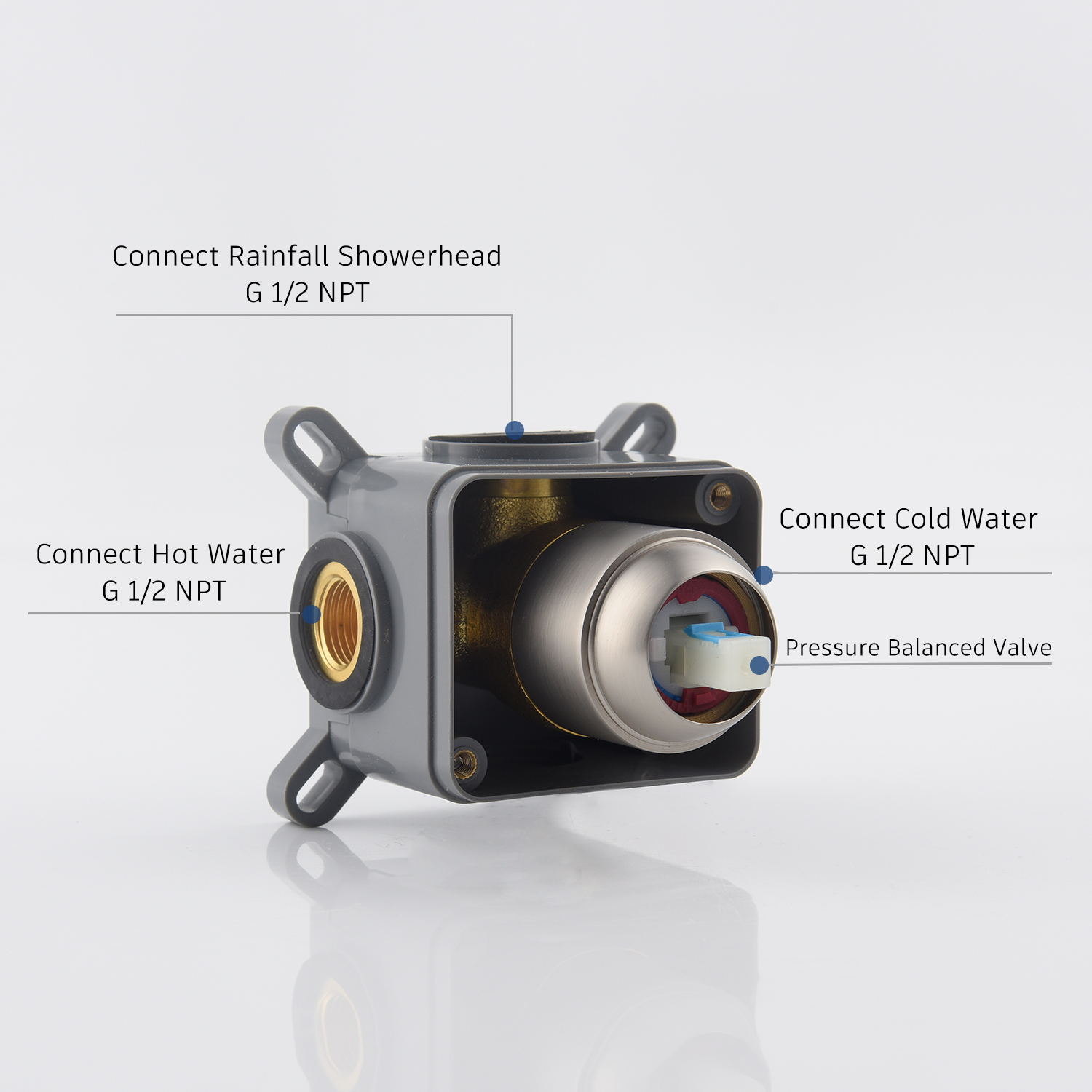 Casainc Round Single Functions Wall Mount Black Shower Faucet