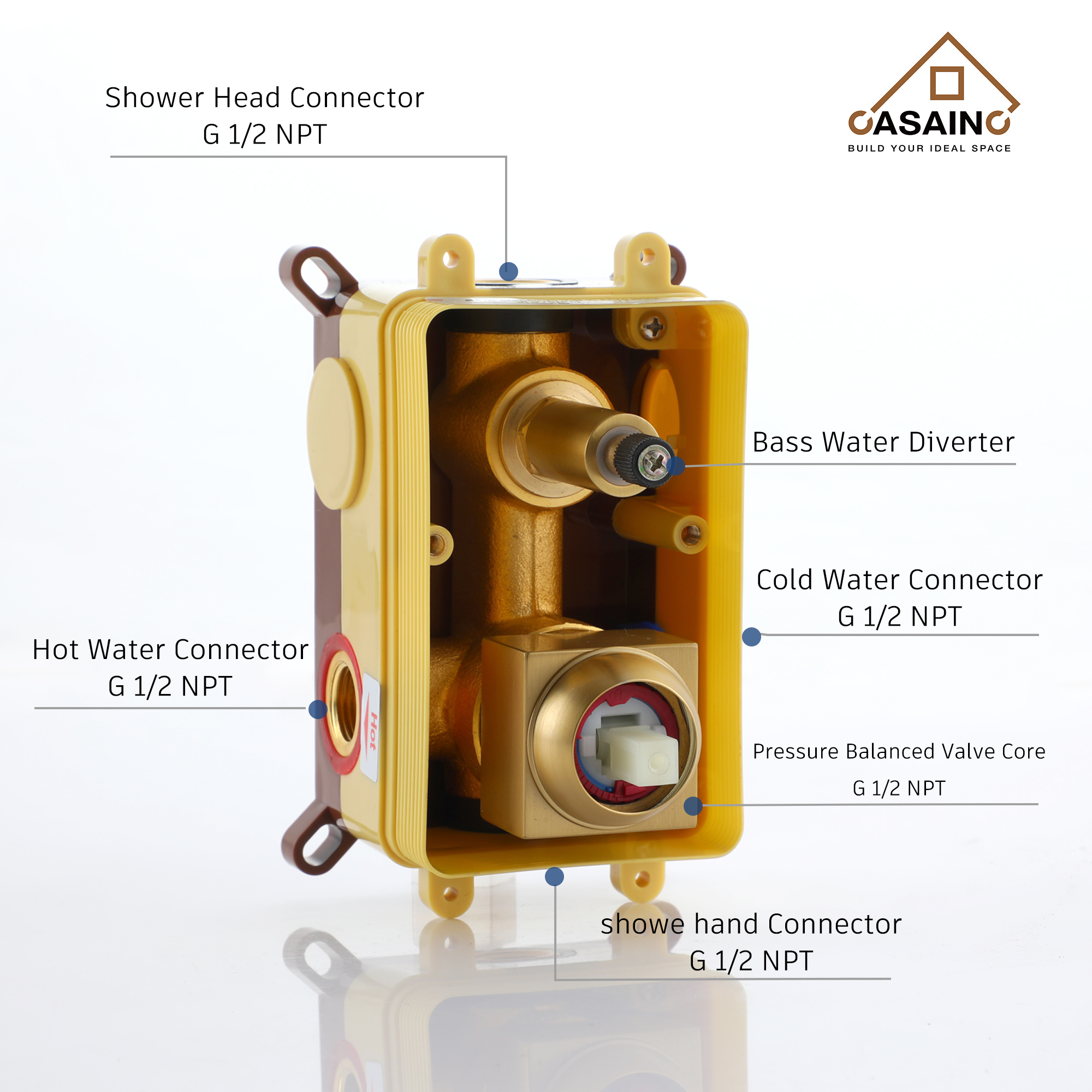 CASAINC 2-Spray 22-In Wall Mounted Shower System With Handheld Shower Hand