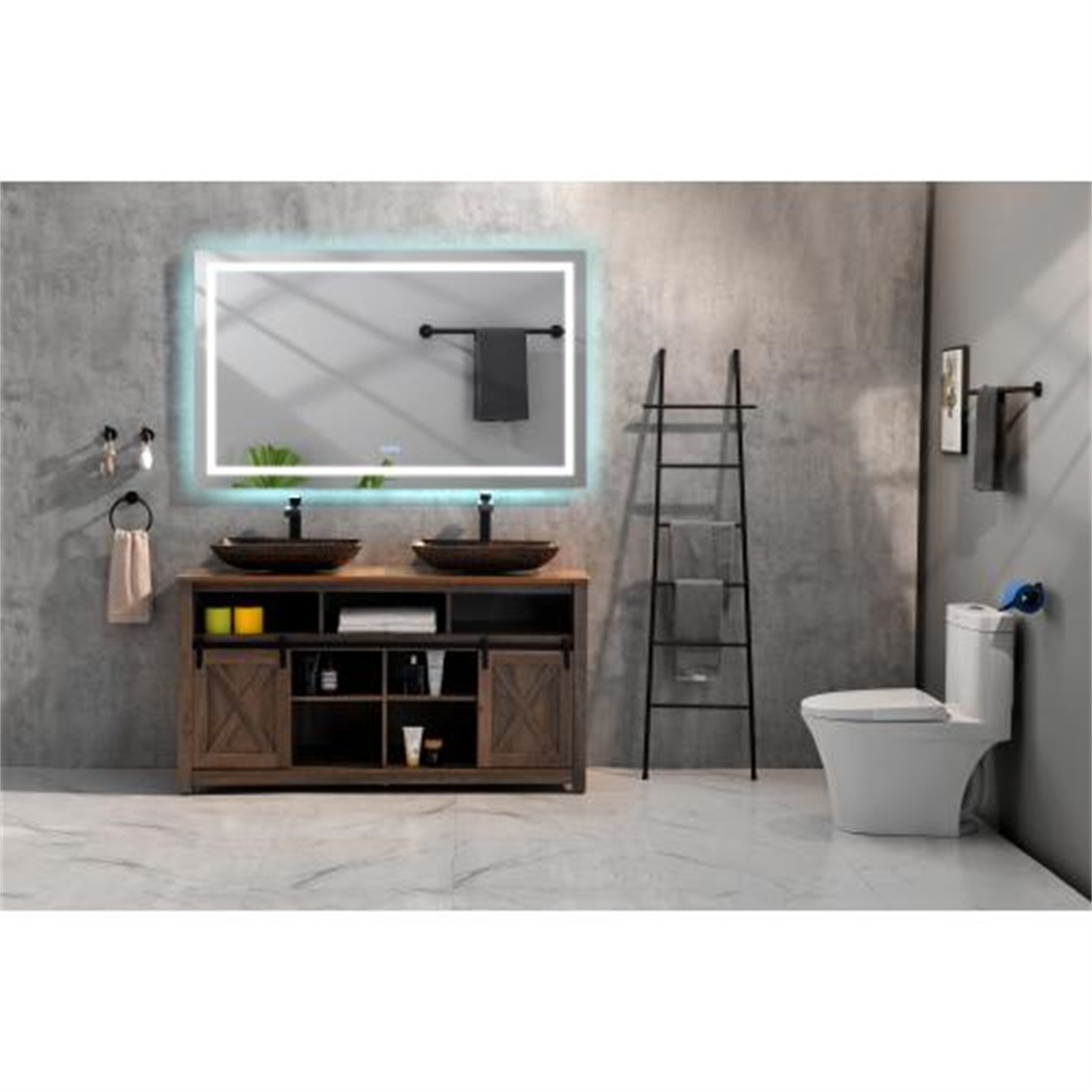 72x36 inch Frameless LED Single Bathroom Vanity Mirror in Polished Crystal\\n Bathroom Vanity LED Mirror with 3 Color Lights Mirror for Bathroom Wall 60 Inch Smart Lighted Vanity Mirrors Dimma