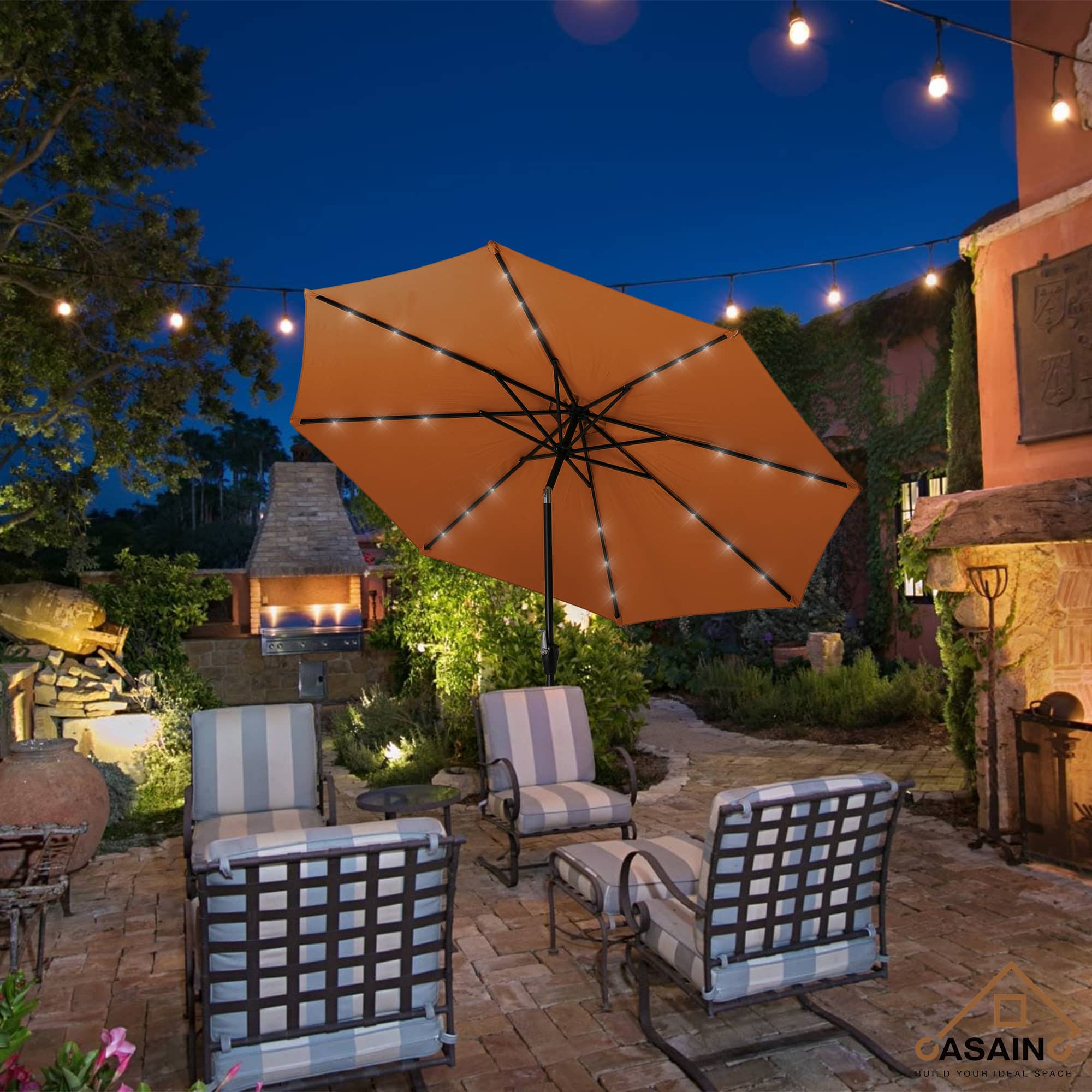 10-ft Patio Umbrella with LED Lights 