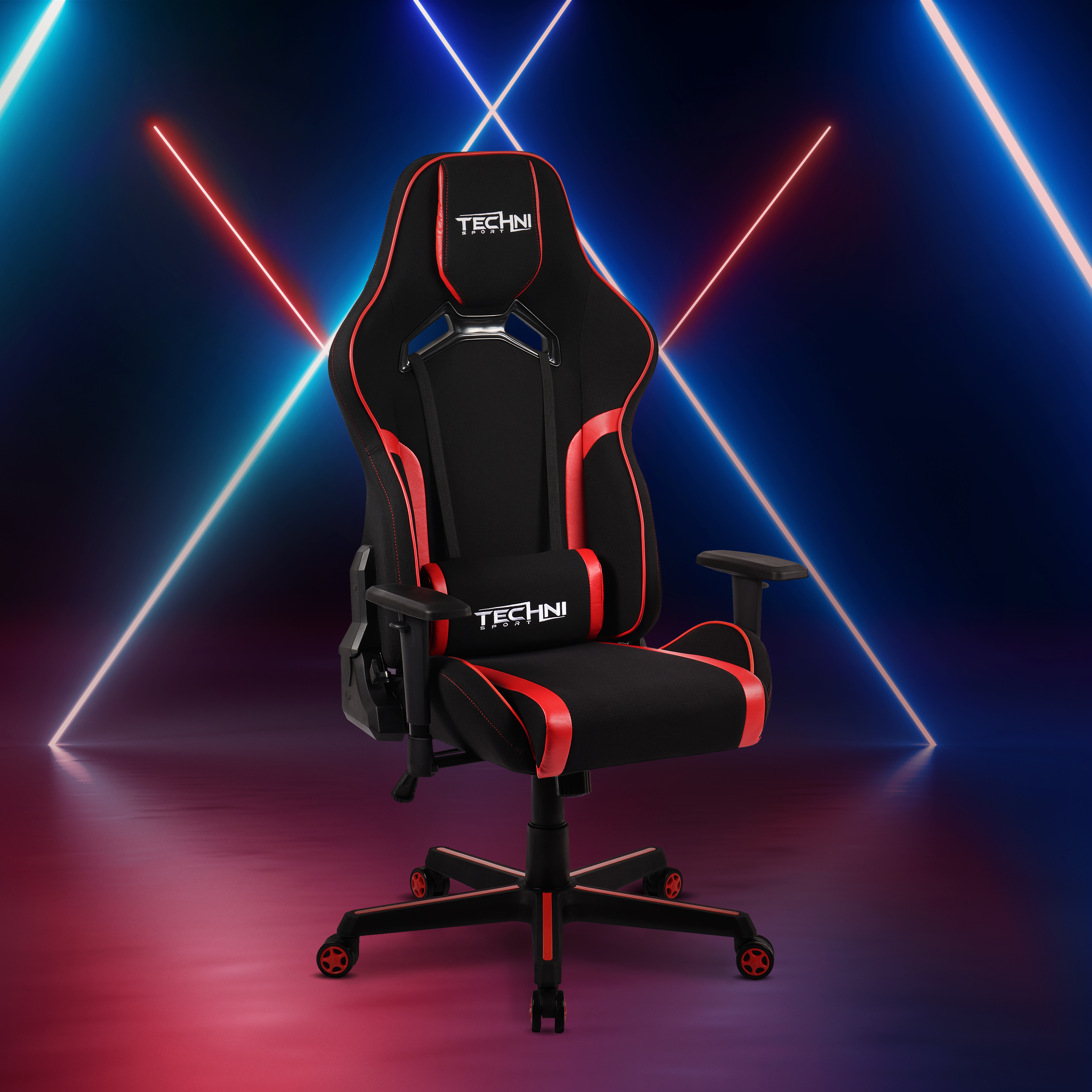 Techni Sport TSF-71 Fabric and PU Office-PC Gaming Chair,Red-CASAINC