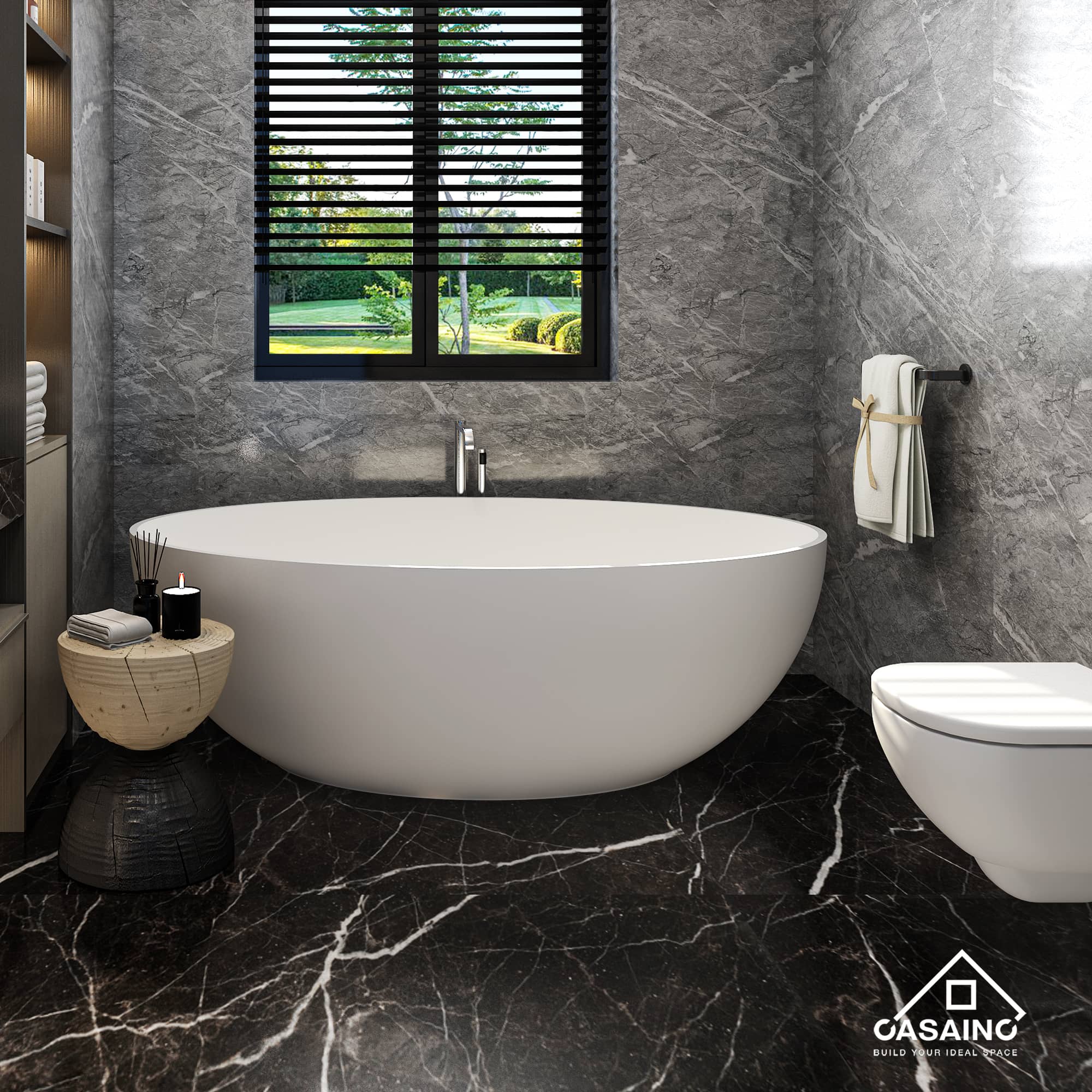 CASAINC 67 Inch Artificial Stone Resin Composite Flatbottom Walk in Bathtub in White 