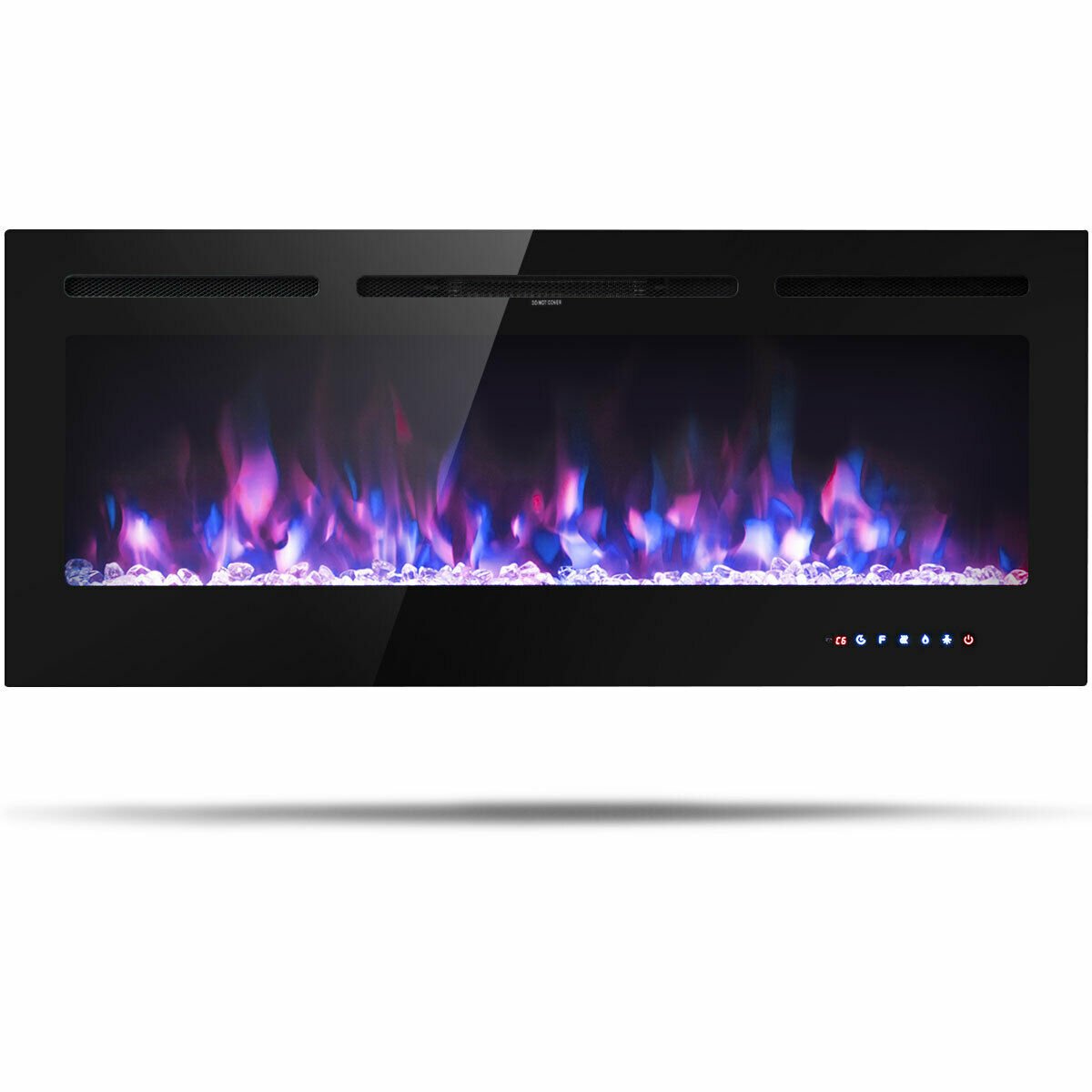50 in. Recessed Insert Wall Mounted Electric Fireplace with Adjustable Brightness-CASAINC