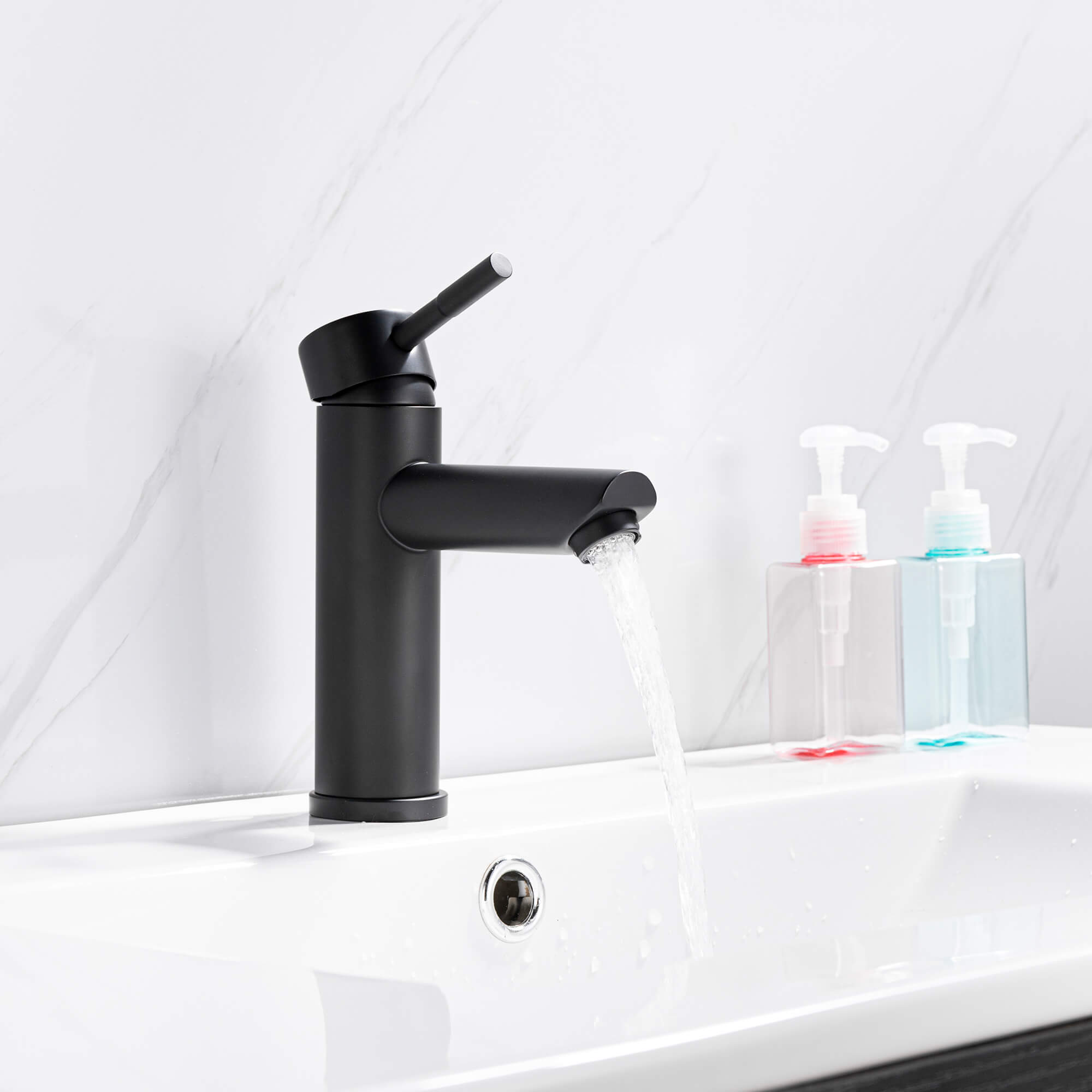 Casainc Matte Black 1-Handle Commercial Freestanding Sink Faucet