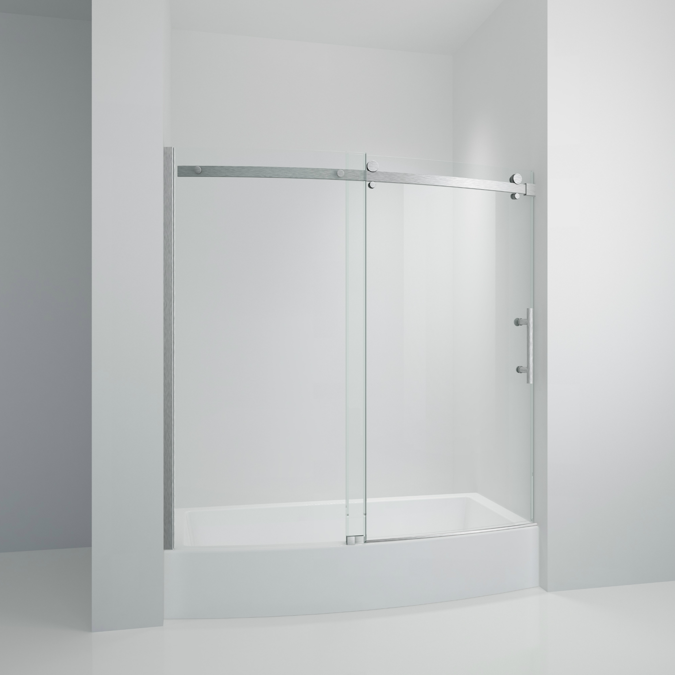 TRUSTMADE 48 in. H x 34 in. W x 76 in. H Semi-Frameless Square Sliding Shower Enclosure (cUPC Approved), w/ Invisible Rollers-CASAINC