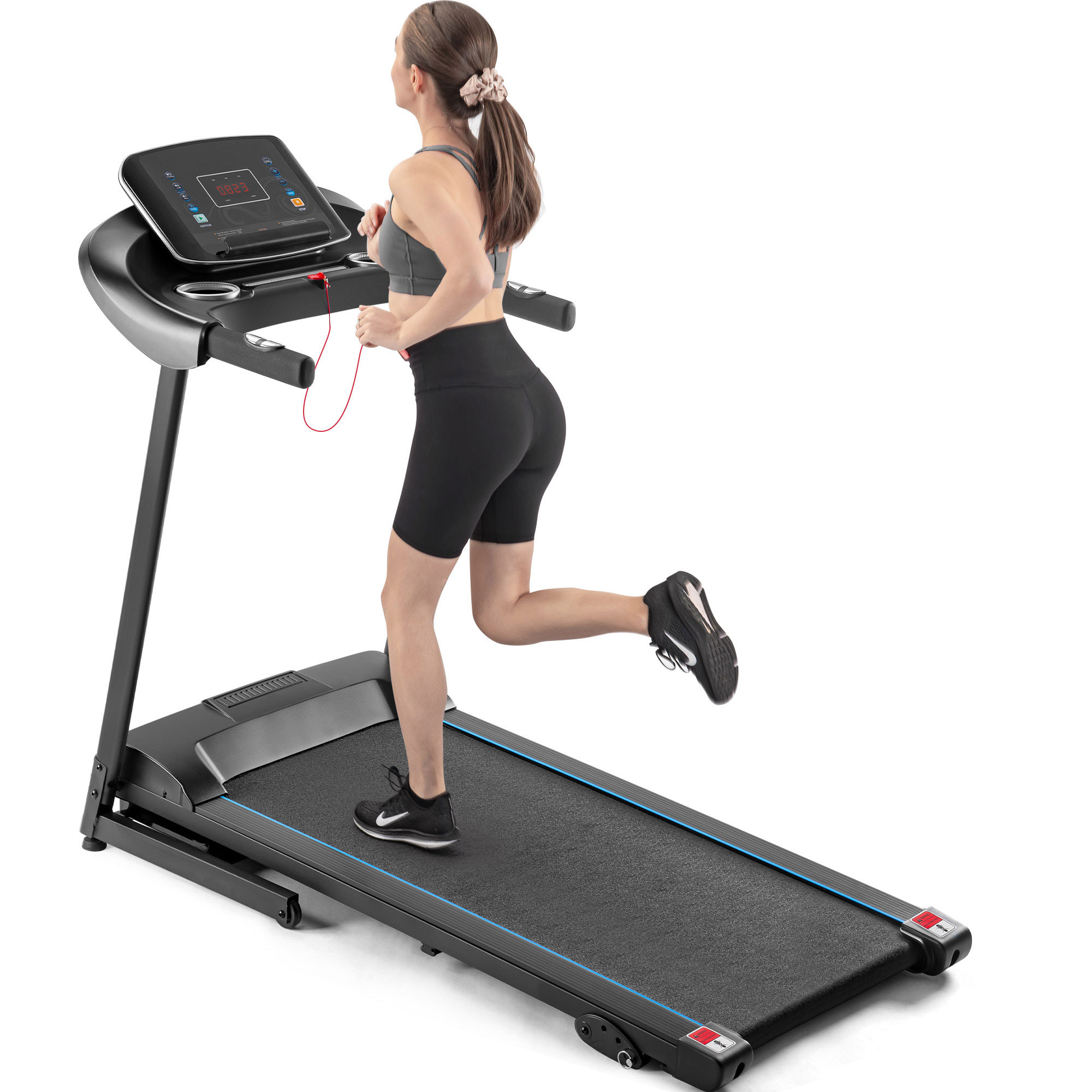 Electric Motorized Treadmill with Audio Speakers, Max. 10 MPH and Incline for Home Gym-CASAINC