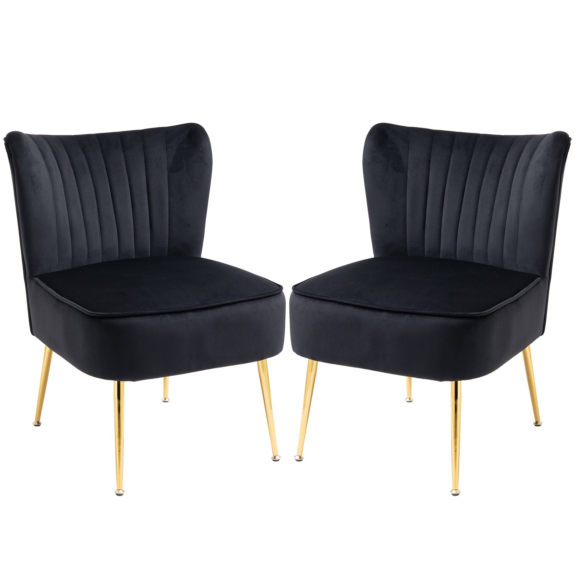 Velvet Slipper Chair(set of 2)-CASAINC