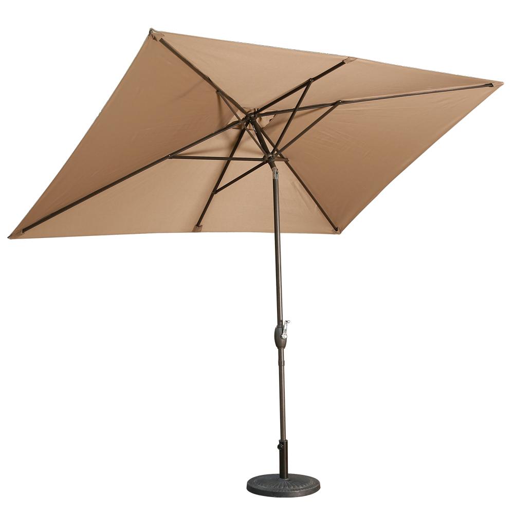 Casainc 10 ft. Aluminum Rectanglar Market Patio Umbrella in Brown-CASAINC