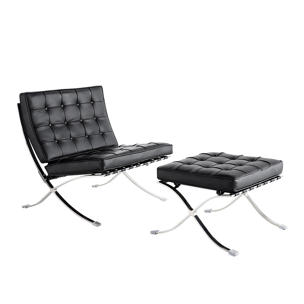 Mid-century Foldable lounge chair with ottoman-CASAINC