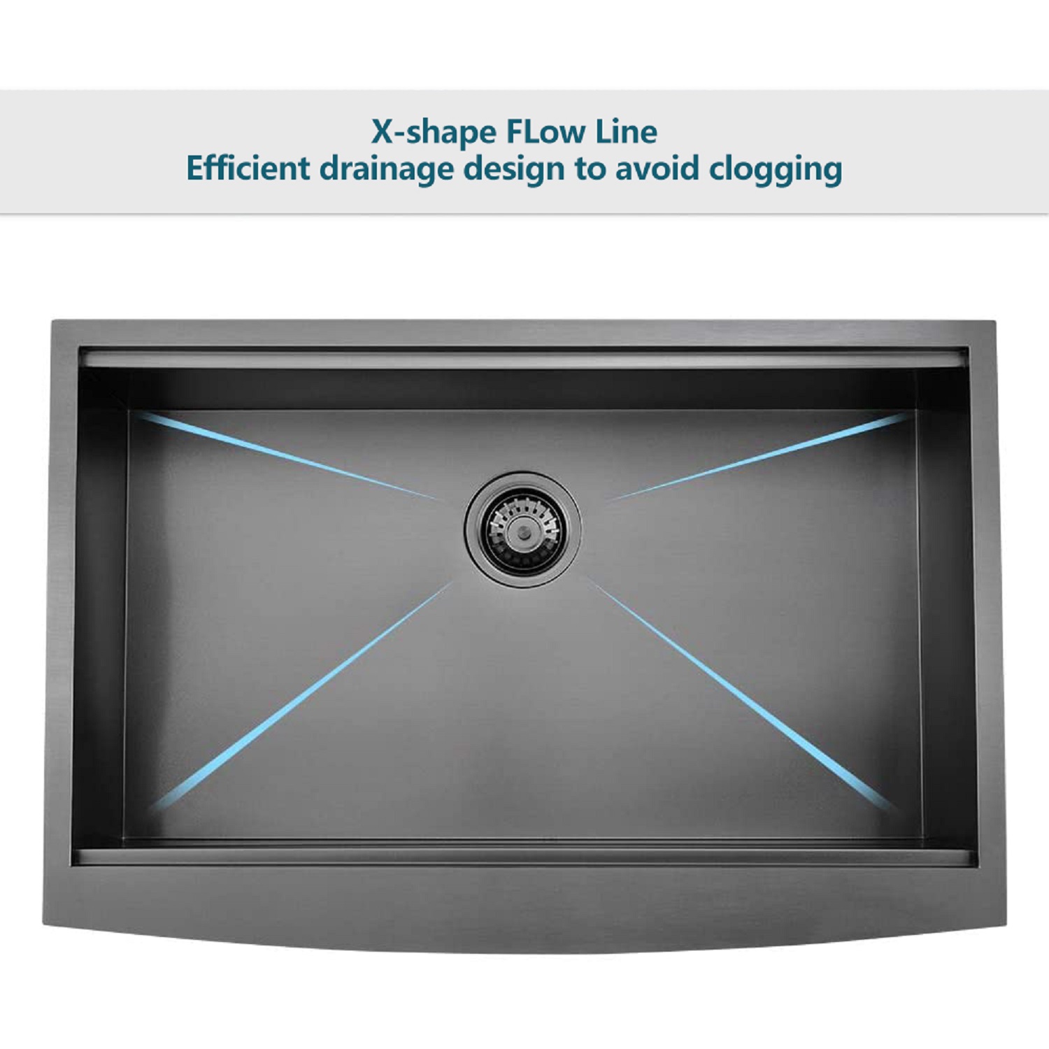 33-inch Farmhouse Workstation Single Bowl Kitchen Sink in Matte Black