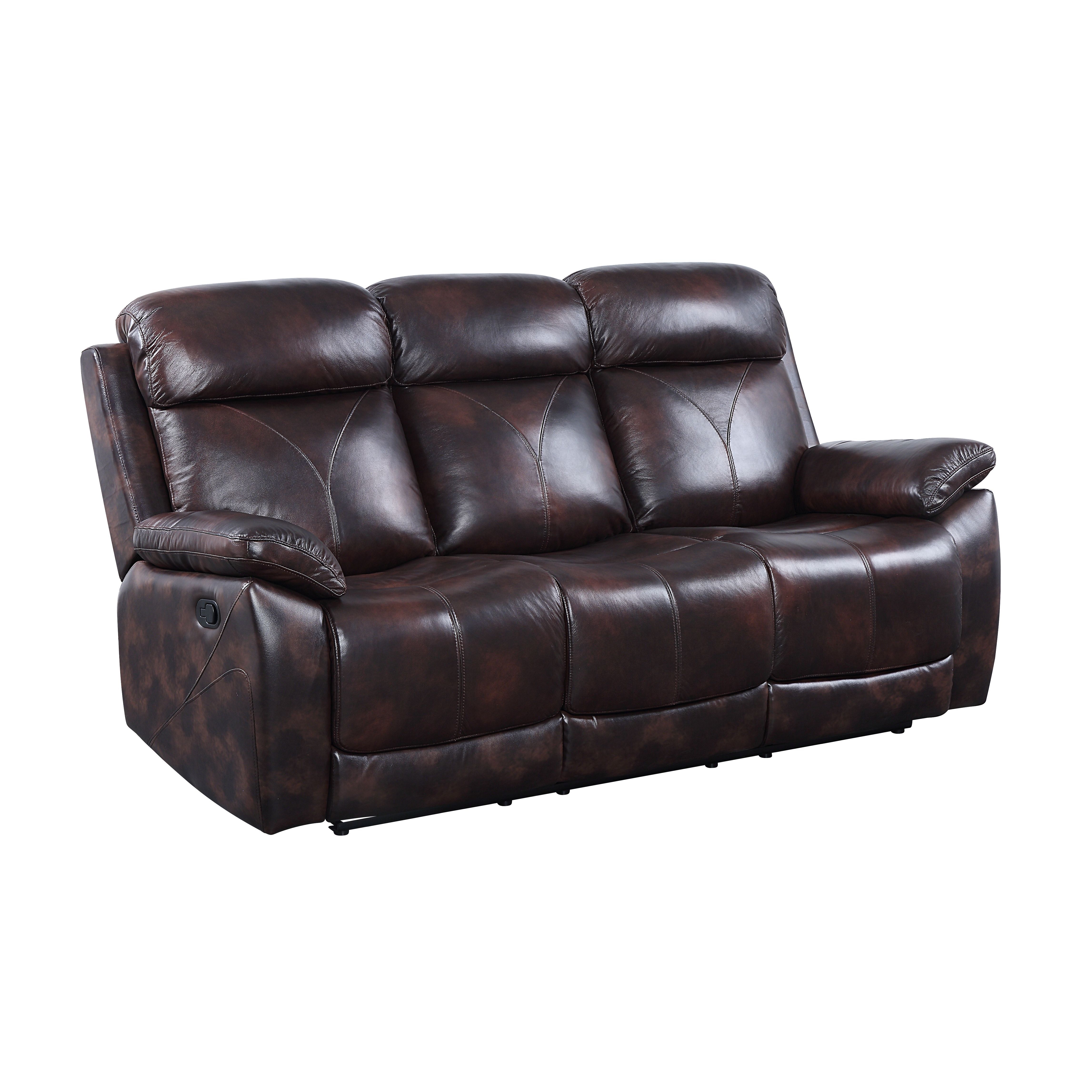 ACME Perfiel Motion Sofa in 2 Tone Dark Brown Top Grain Leather-CASAINC