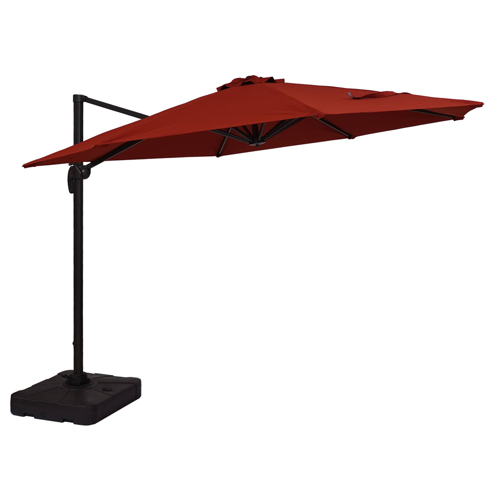 CASAINC 11Ft Outdoor Market Cantilever Patio Umbrella with Crank and Base