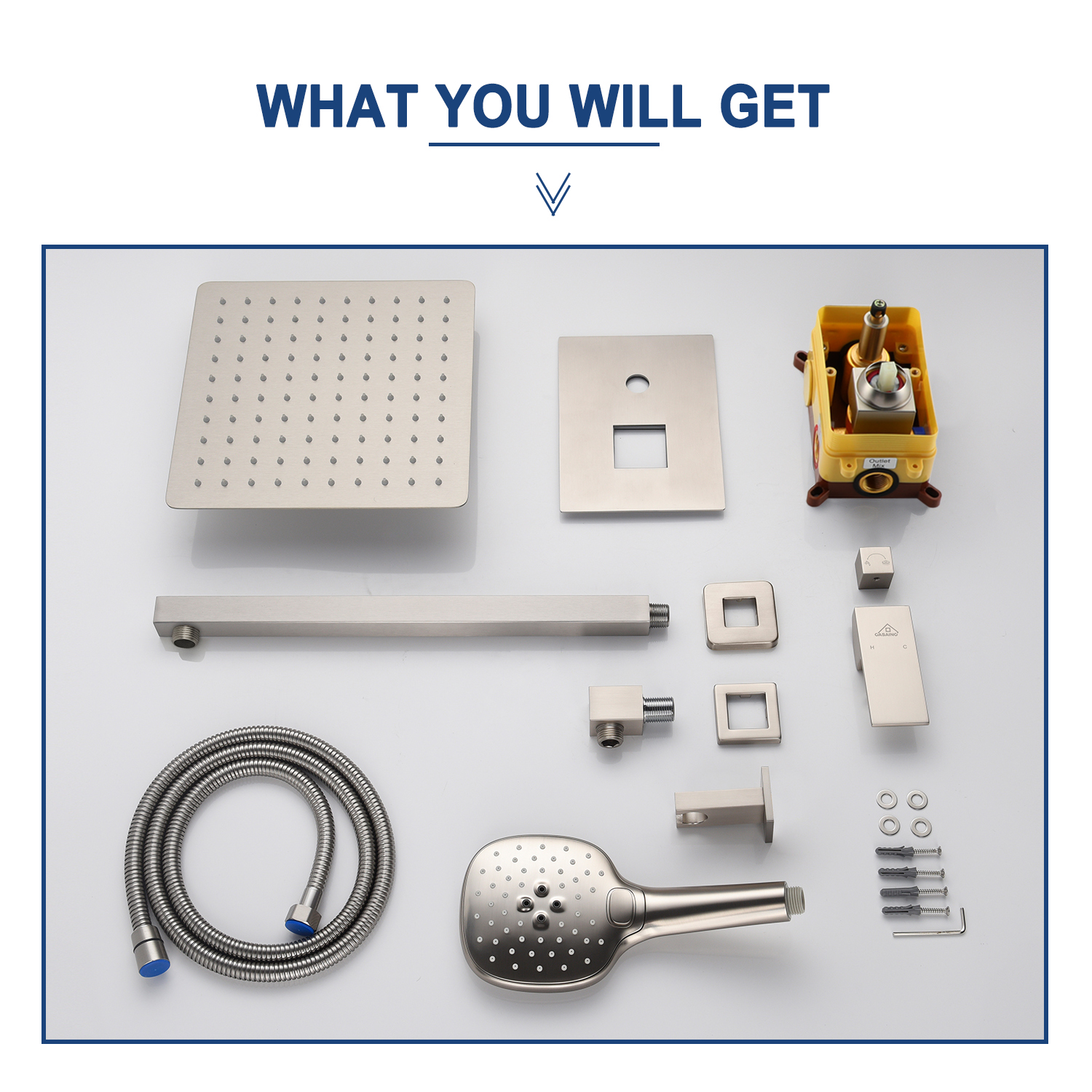 Casainc 2 Function 10" Wall Mounted Dual Shower Heads Shower System In Chrome