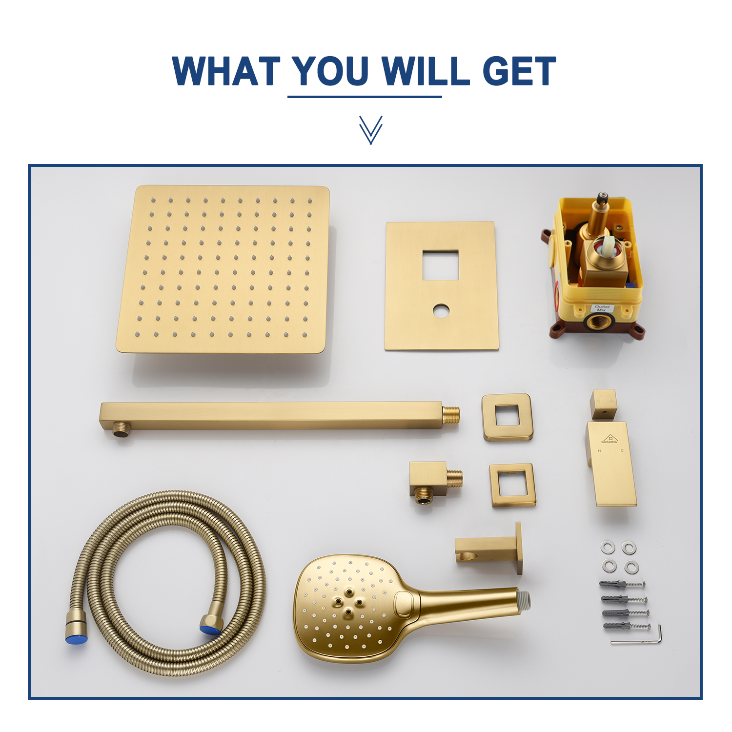 Casainc 2 Function 10" Wall Mounted Dual Shower Heads Shower System In Chrome