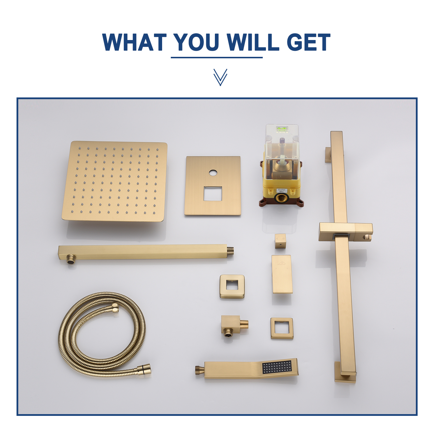 2 Function 10-In Wall Mounted  Dual Shower Heads Shower System With Sliding Rod Shower Hand