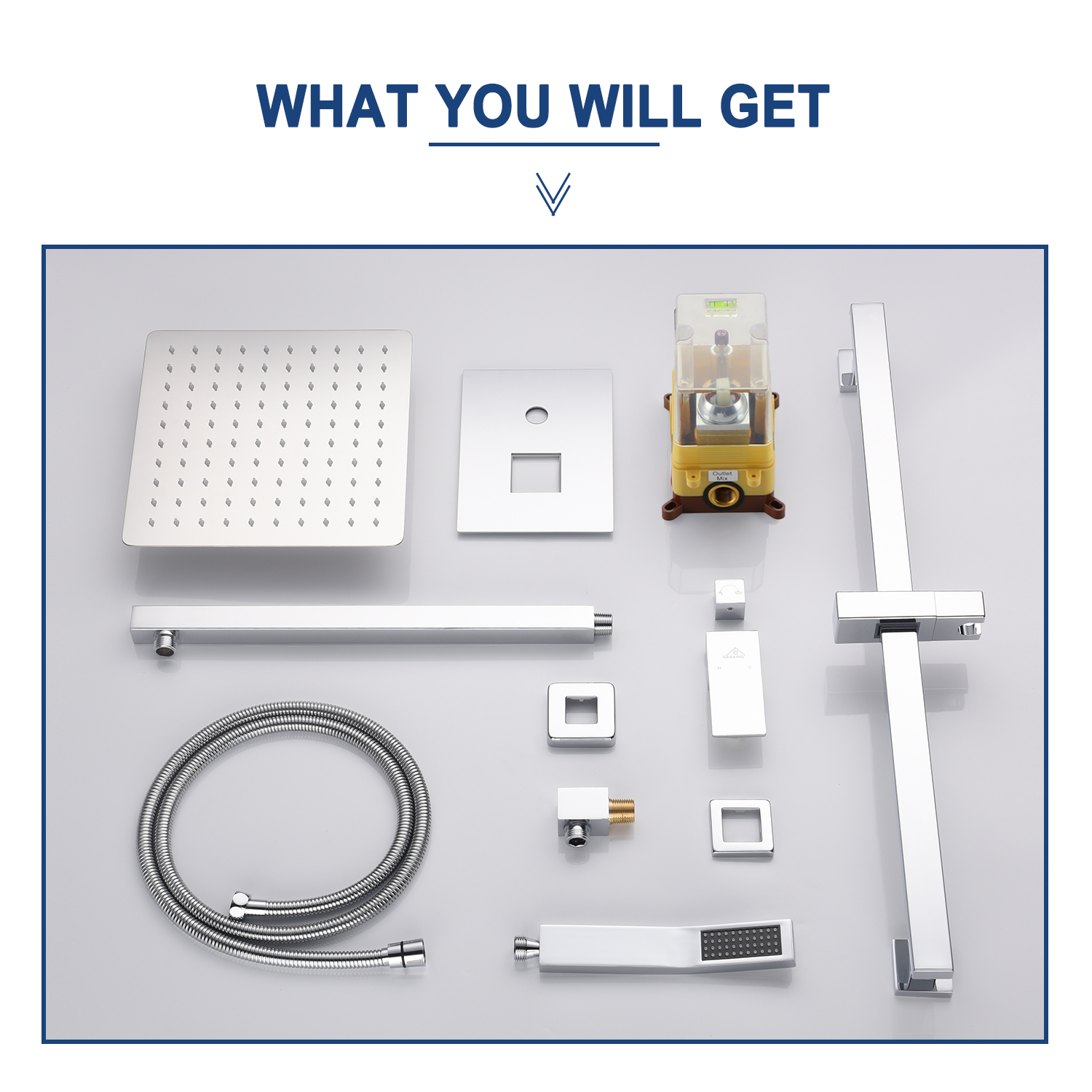 2 Function 10-In Wall Mounted  Dual Shower Heads Shower System With Sliding Rod Shower Hand