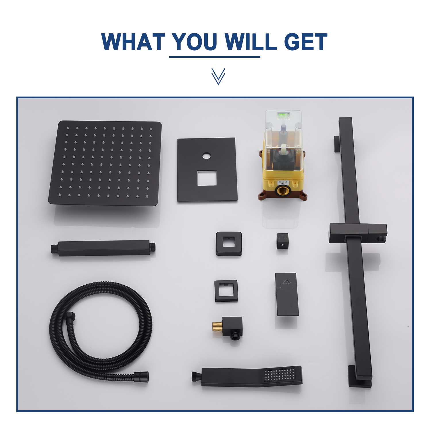 CASAINC 2 Function 10" Ceiling Mount Dual Shower Heads Shower System With Sliding Rod Shower Hand