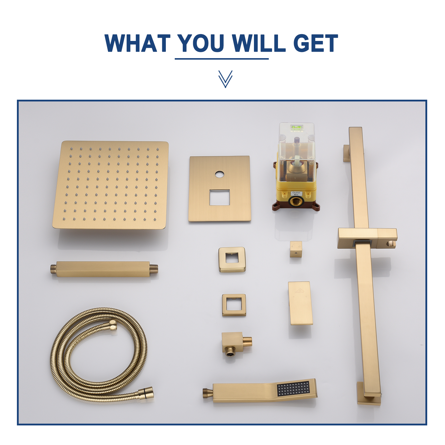 CASAINC 2 Function 10" Ceiling Mount Dual Shower Heads Shower System With Sliding Rod Shower Hand