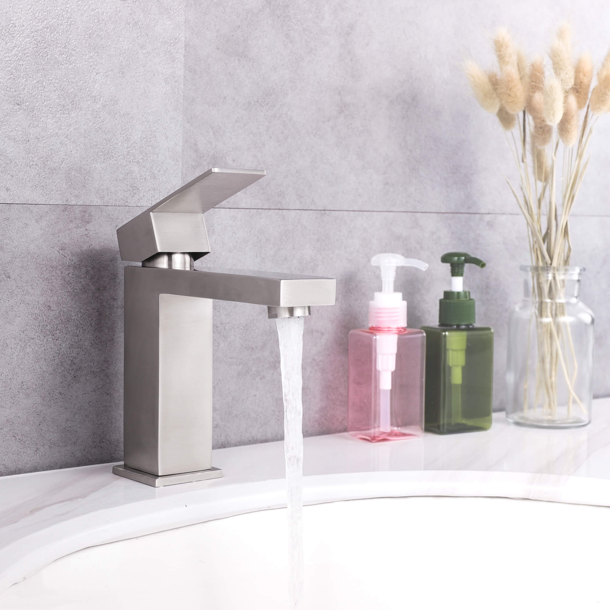 Casainc Brushed Nickel 1-Handle Residential Freestanding Sink Faucet