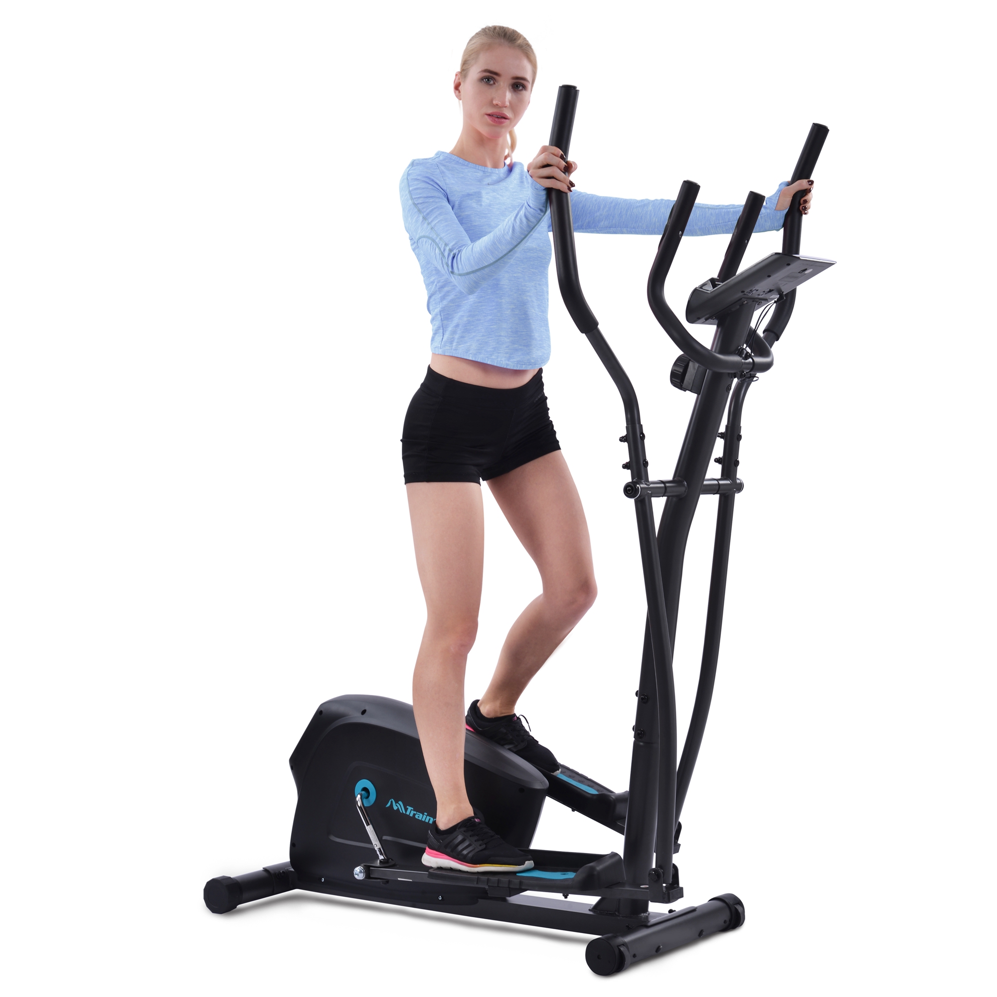 Elliptical Trainer Machine Upright Exercise Bike with 8-Level Magnetic Resistance for Home Gym Cardio Workout-CASAINC