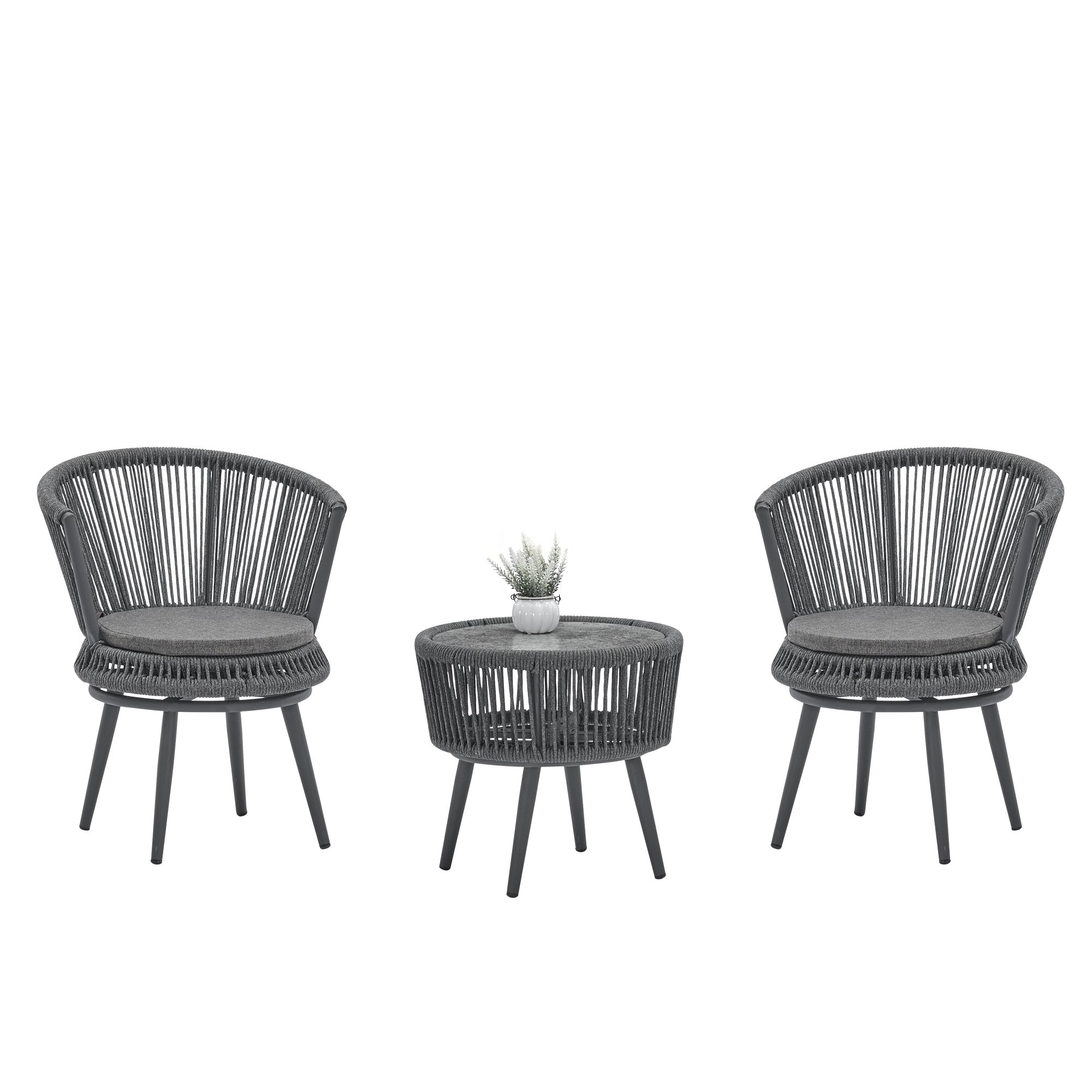 Garden coffee table chair set(3 PCS)-CASAINC
