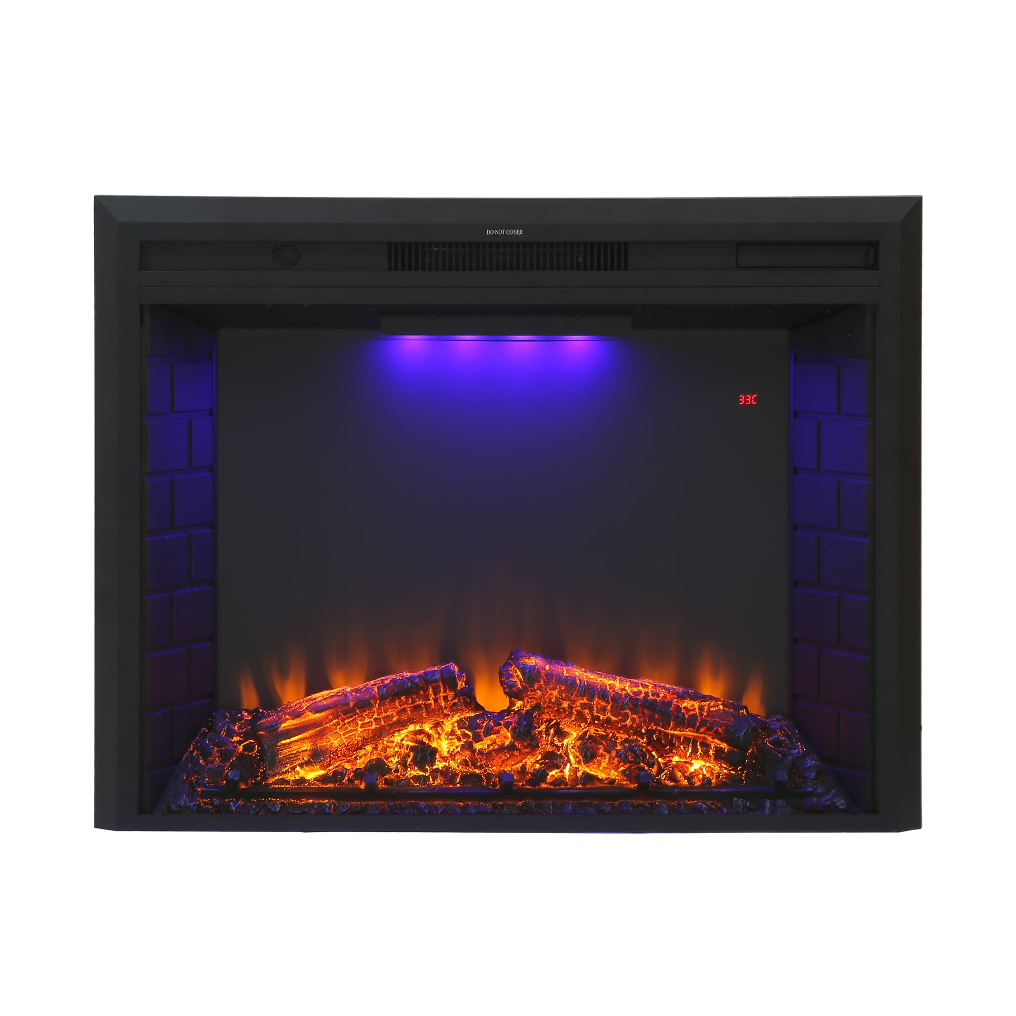36 Inches Electric Fireplace Insert, Fireplace Heater with Overheating Protection, Black