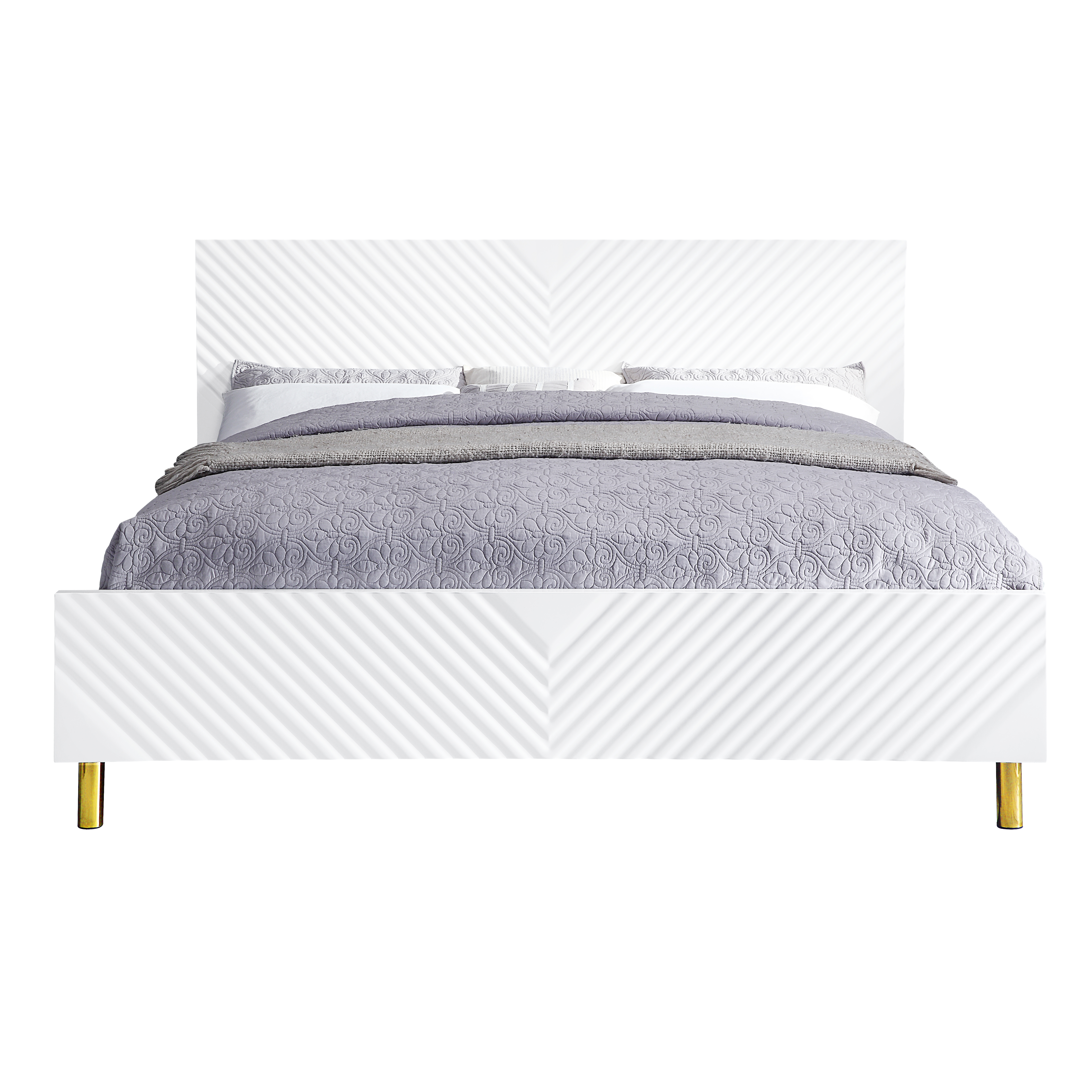 ACME Gaines Queen Bed, White High Gloss Finish