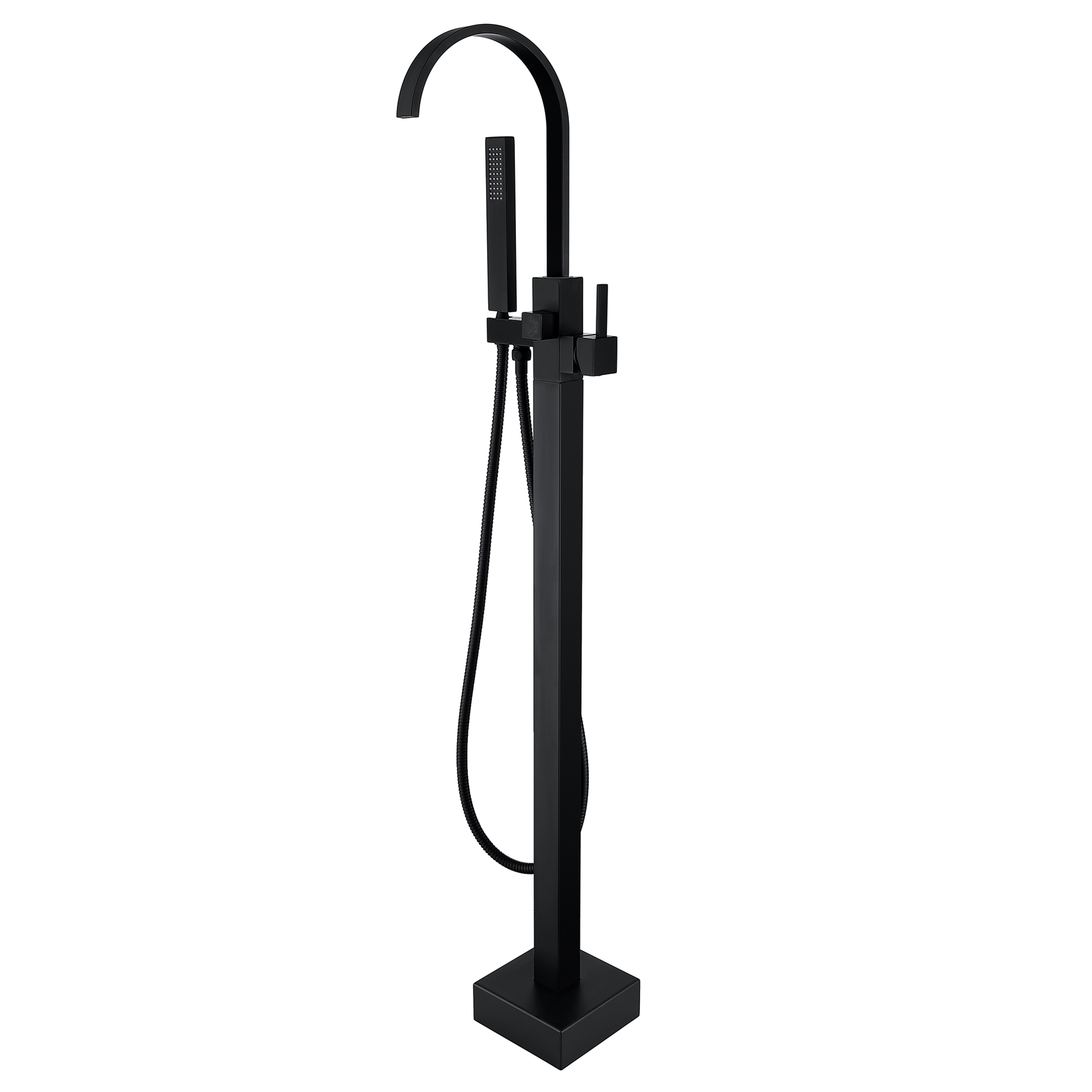 CASAINC Single-Handle Floor-Mounted Bathtub Faucet High Flow Bathroom Tub Filler with Hand Shower-CASAINC