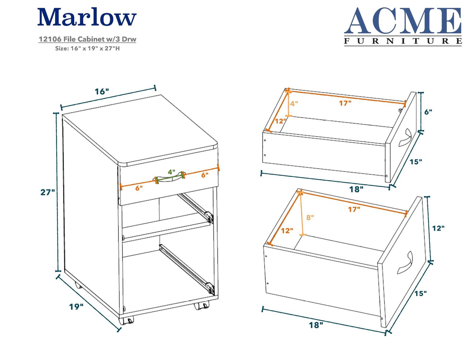 ACME Marlow File Cabinet in Espresso-CASAINC