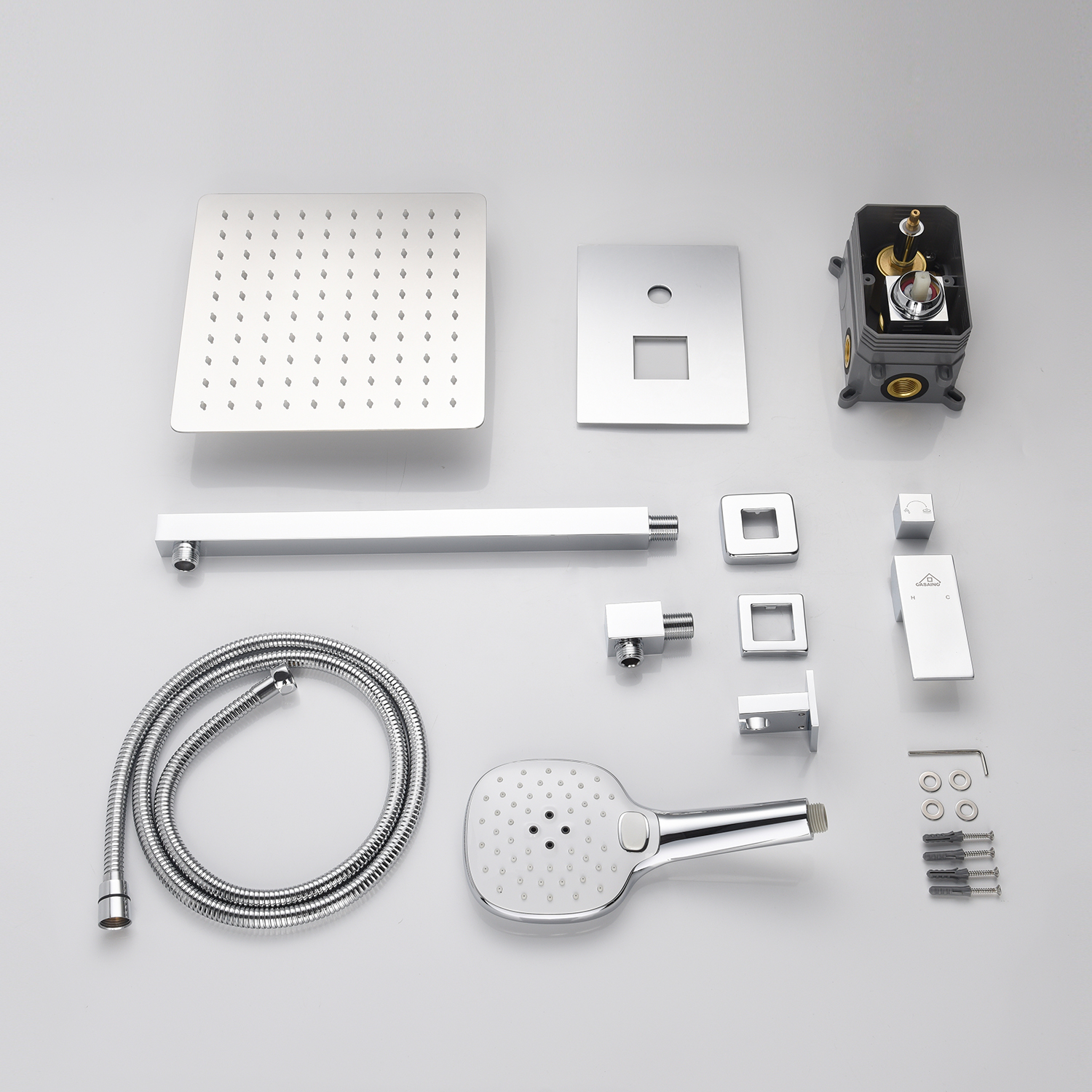 Casainc 2 Function 10" Wall Mounted Dual Shower Heads Shower System In Chrome-CASAINC