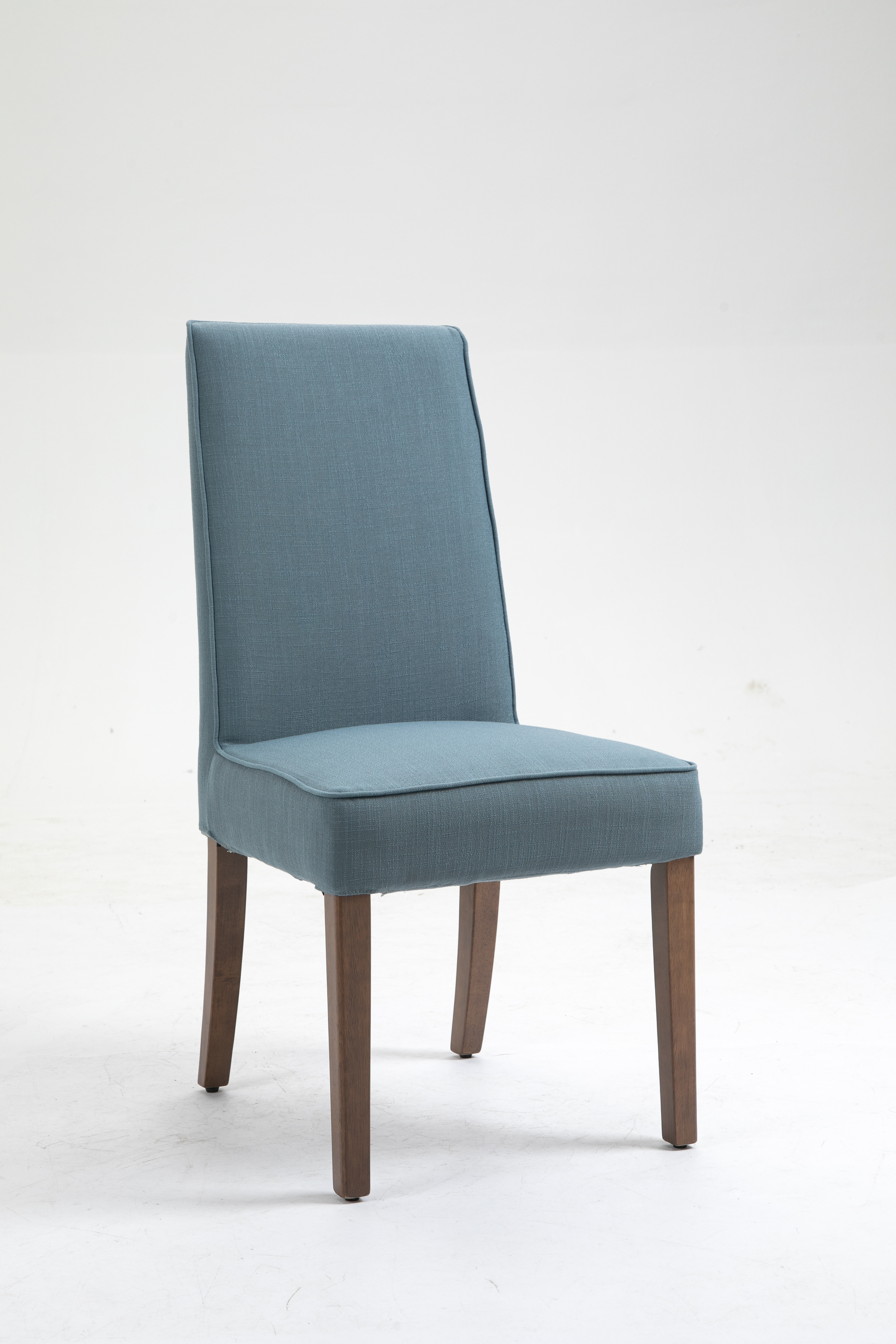 Washable Blue Linen Upholstered Parsons Chair with Solid Wood Legs 2 PCS-CASAINC