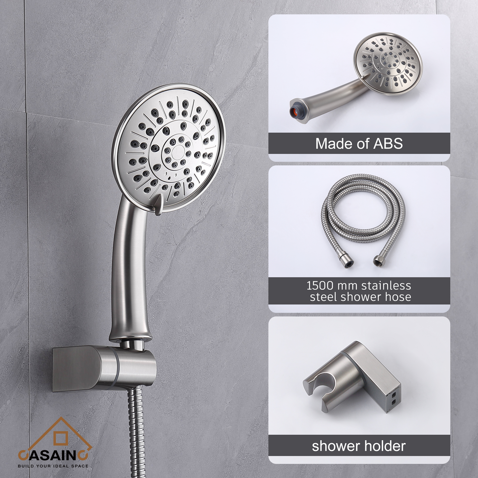 8.3inch Wall-mounted rain shower faucet with pressure balanced valve-CASAINC