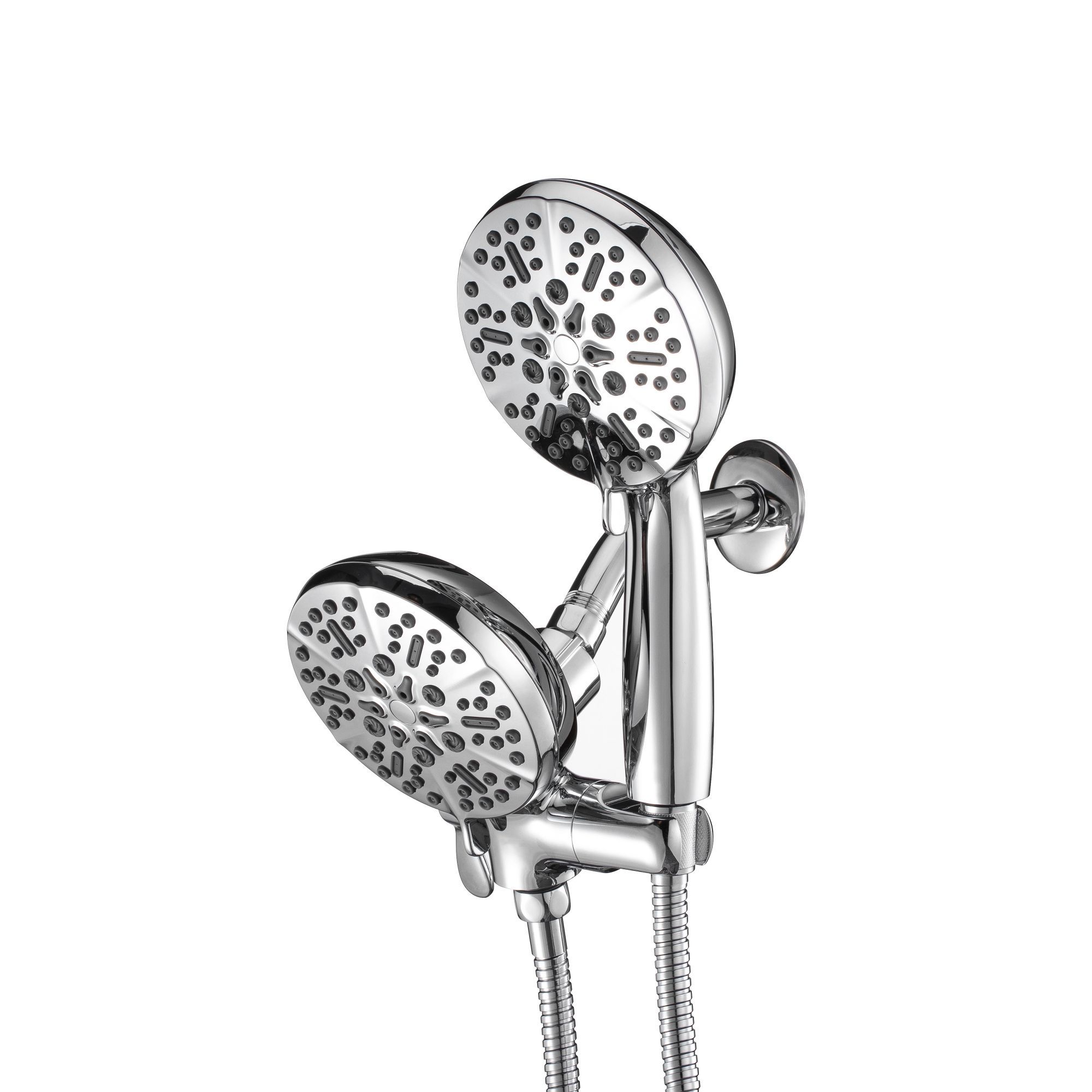 5-Spray Patterns 5 in. Wall Mount Dual Shower Heads and Handheld Shower Head-CASAINC