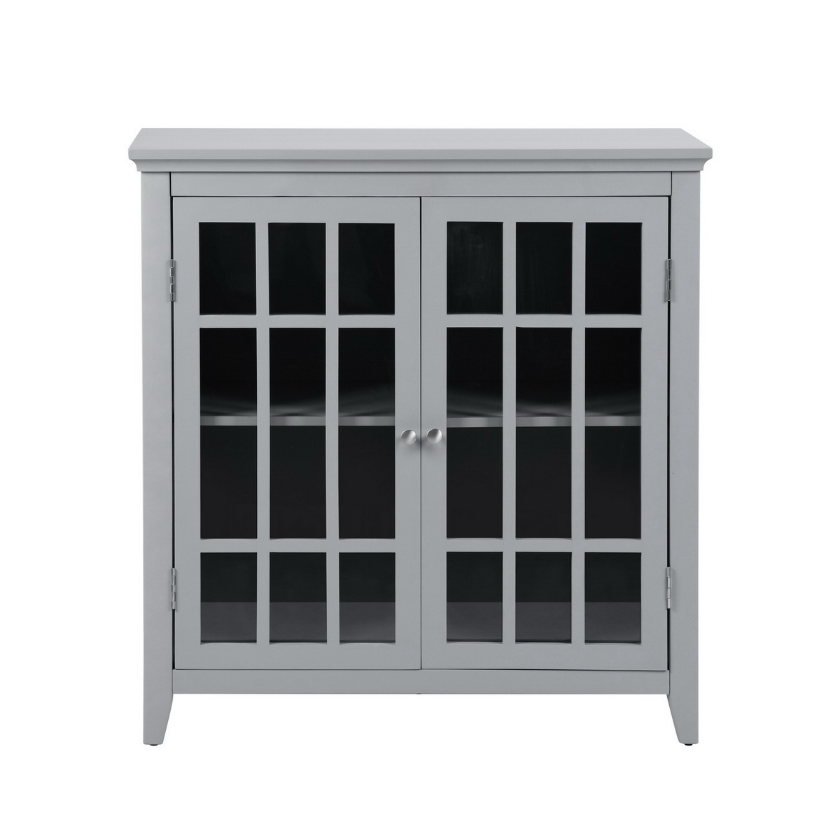 36 inch Accent Cabinet, Multipurpose Cabinet with 2 Open Doors , Grey