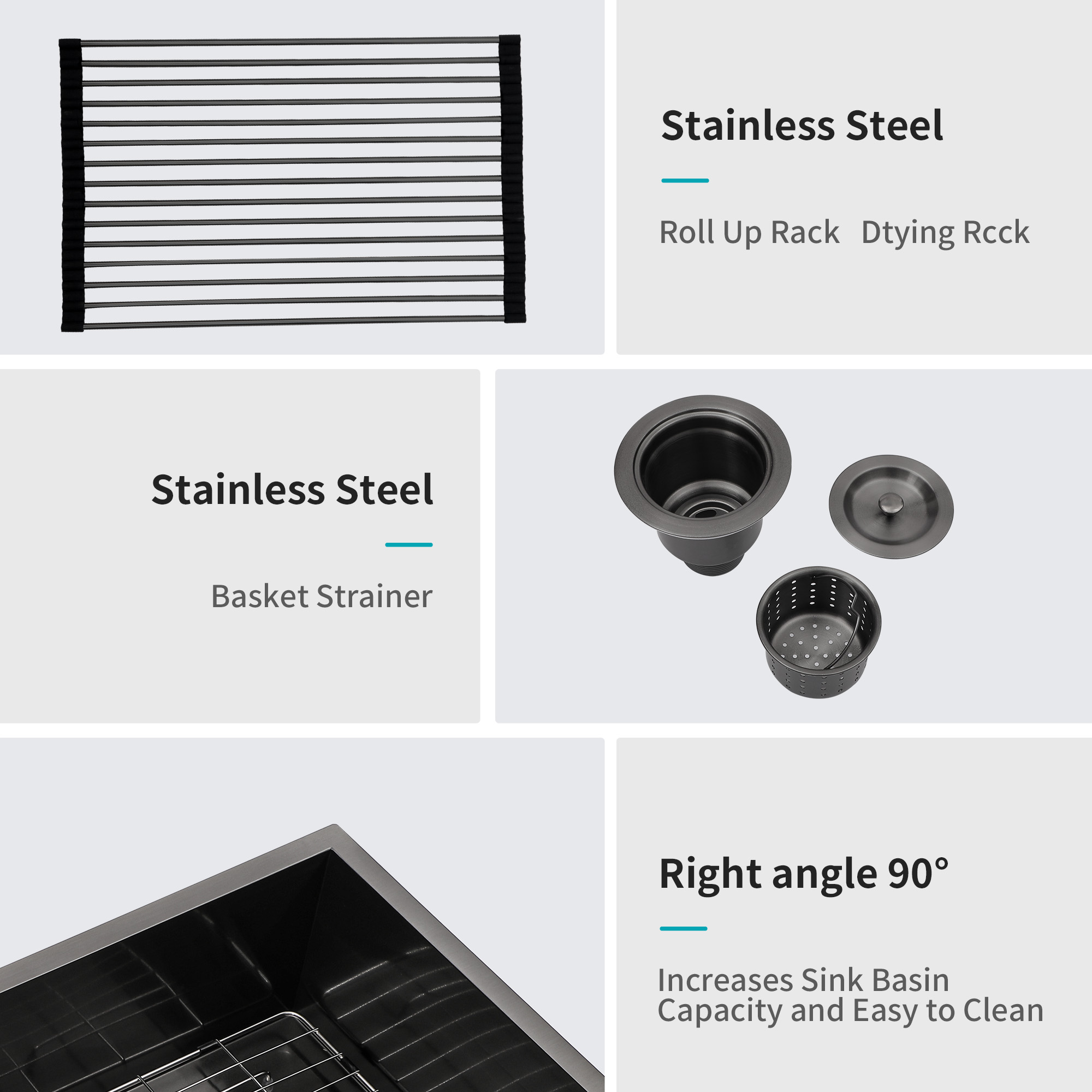 30 Drop In Kitchen Sink - Topmount Gunmetal Black Stainless Steel 18 Gauge Singe Bowl Kitchen Sink Basin