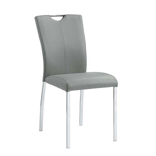 ACME Pagan Side Chair (Set-2) in Gray PU Chrome Finish